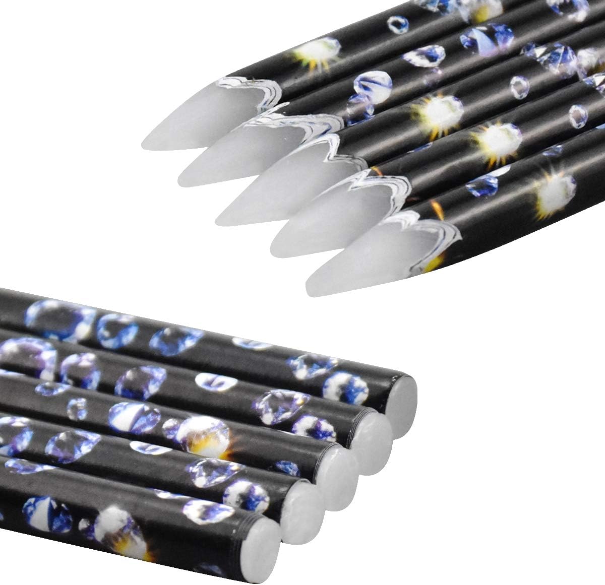 5Pcs Rhinestone Picker for Nail Gems, Soft Wax Pencil Wax Pen for Diamonds for Nails, Nail Pencil Dotting Pen Diamond Painting Pen Tool Accessories