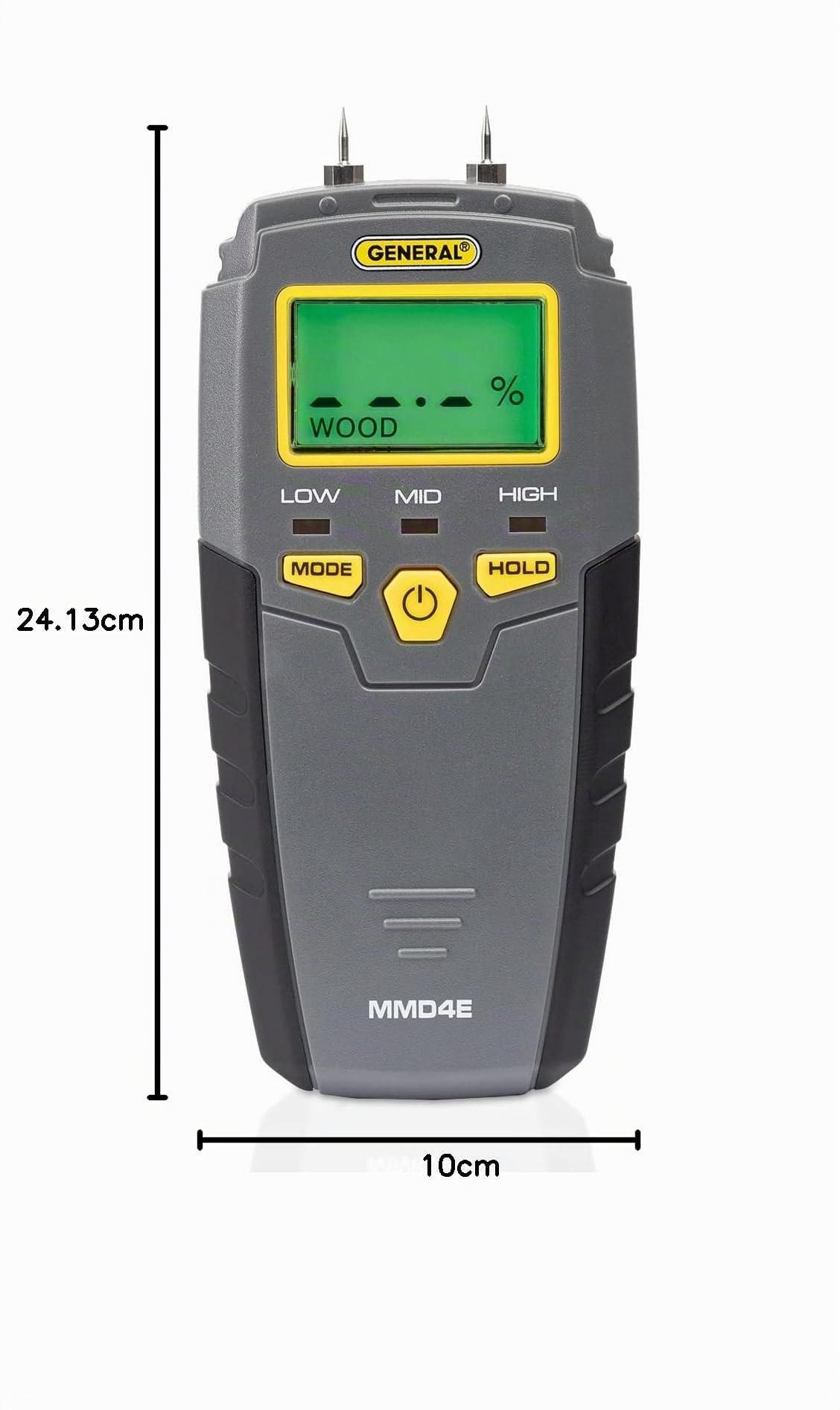 General Tools Moisture Meter, Pin Type, Digital LCD (MMD4E)