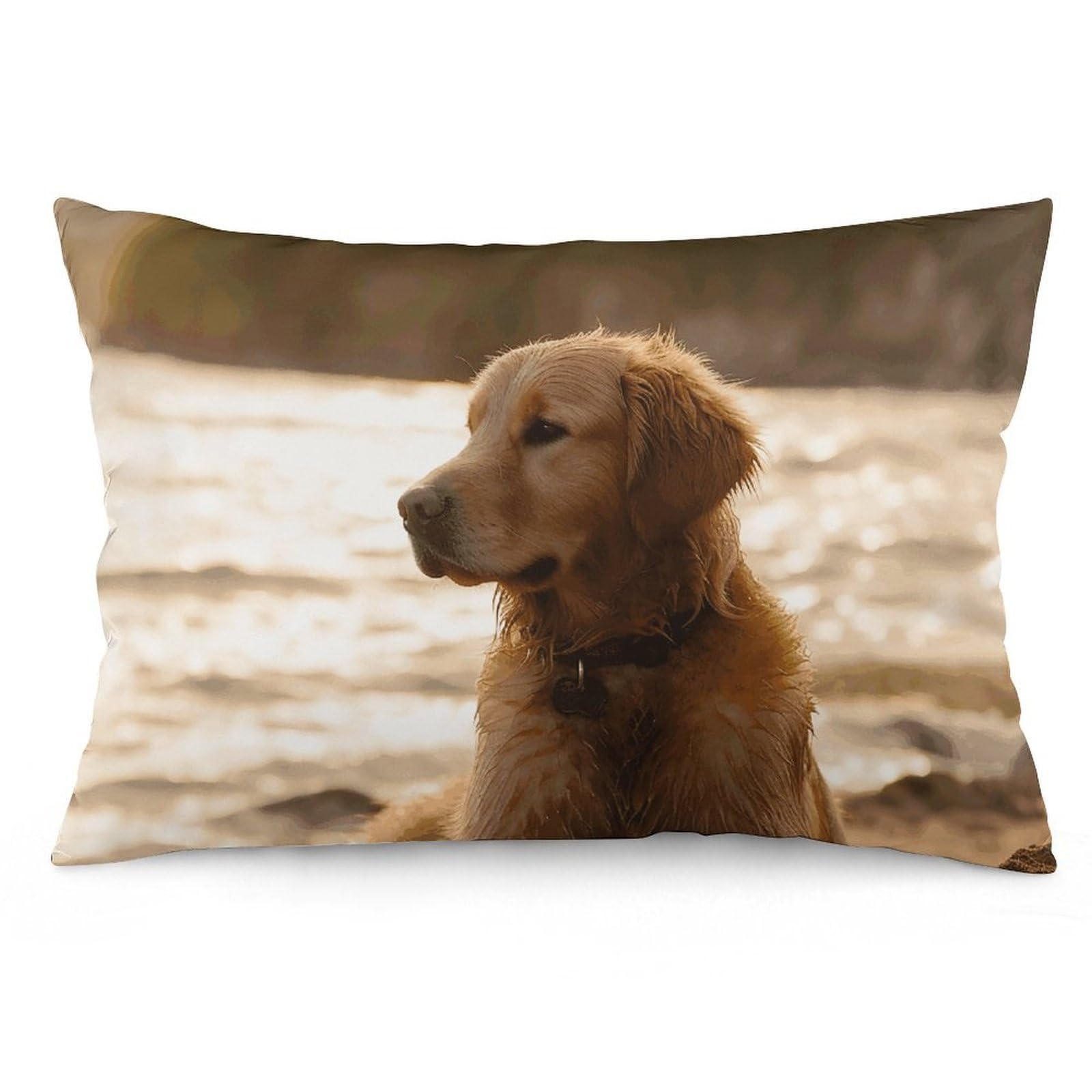 2 Pack Pillow Cases for Hair and Skin, Soft Breathable Pillow Case Covers with Hidden Zipper, Retriever Pillowcase 12 "x20 Pillow Covers for Sleeping Gift