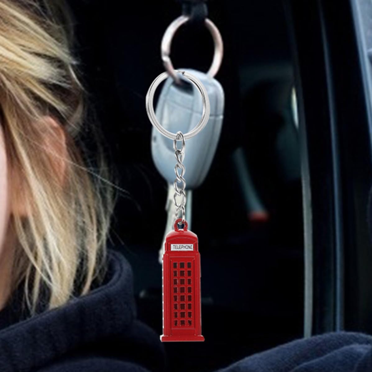 London Telephone Booth Decorative Keychain Pendant for Bags and Keys image 5