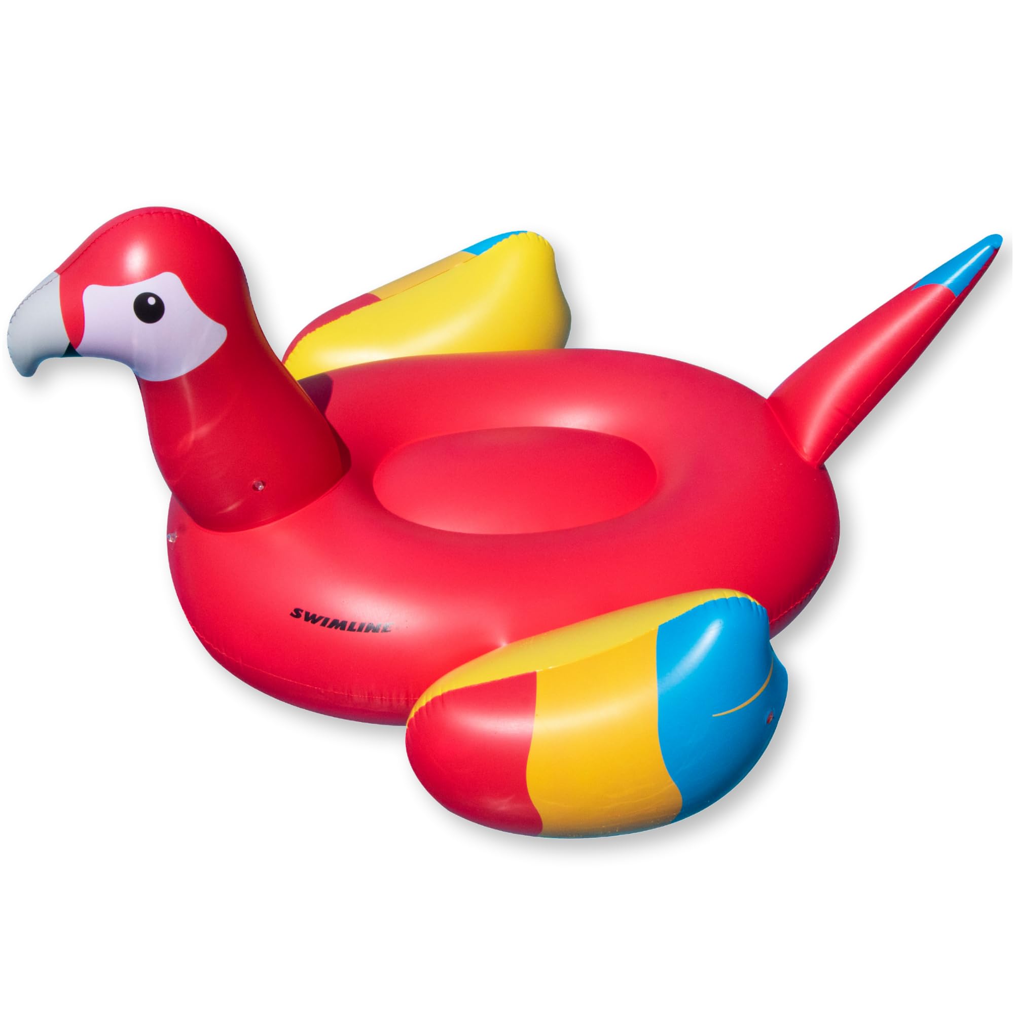 SWIMLINE ORIGINAL 90629 Giant Inflatable Parrot Pool Float | Colorful Ride-On Raft with Stable Wings & Legs | Lounge Floatie Perfect for Parties & Lounging