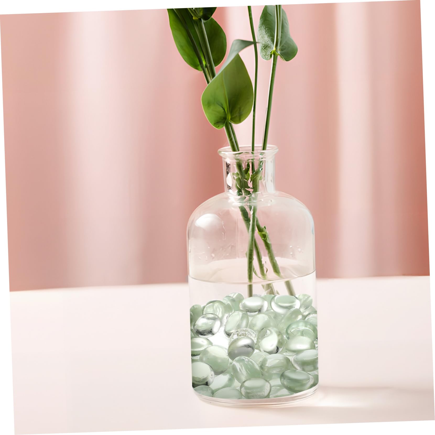 TOYANDONA 400pièces Marbres Verre Plat Transparent Perles Décoratives pour Vases Aquariums Et Artisanat pour Centre De Table Et Décorations De Poissons