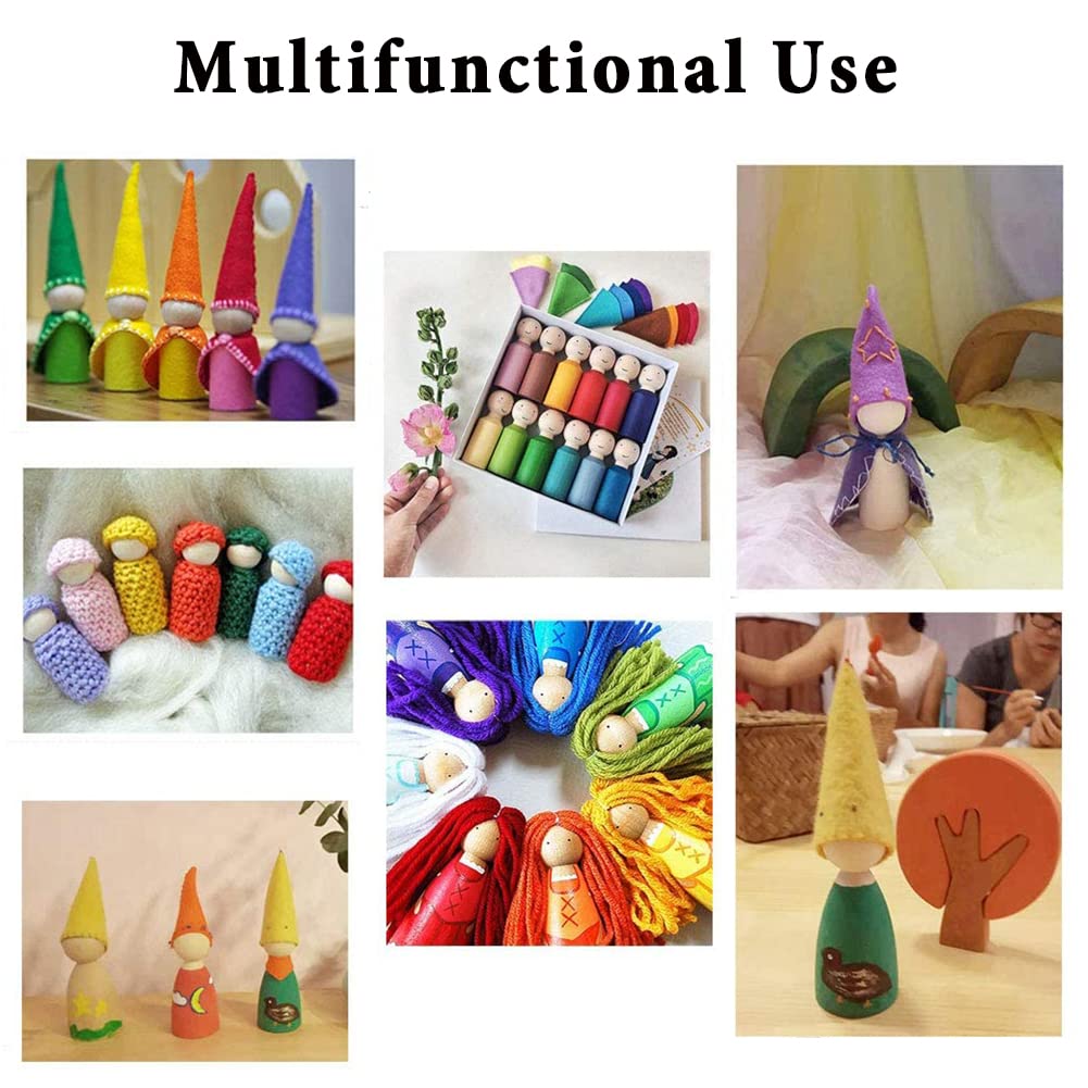 CYH 50 sztuk drewnianych figurek do malowania - Niedokończone drewniane pionki dla lalek - Peg Doll Drewniana Lalka Naturalna Lalka DIY - do malowania dzieci Dekoracja DIY