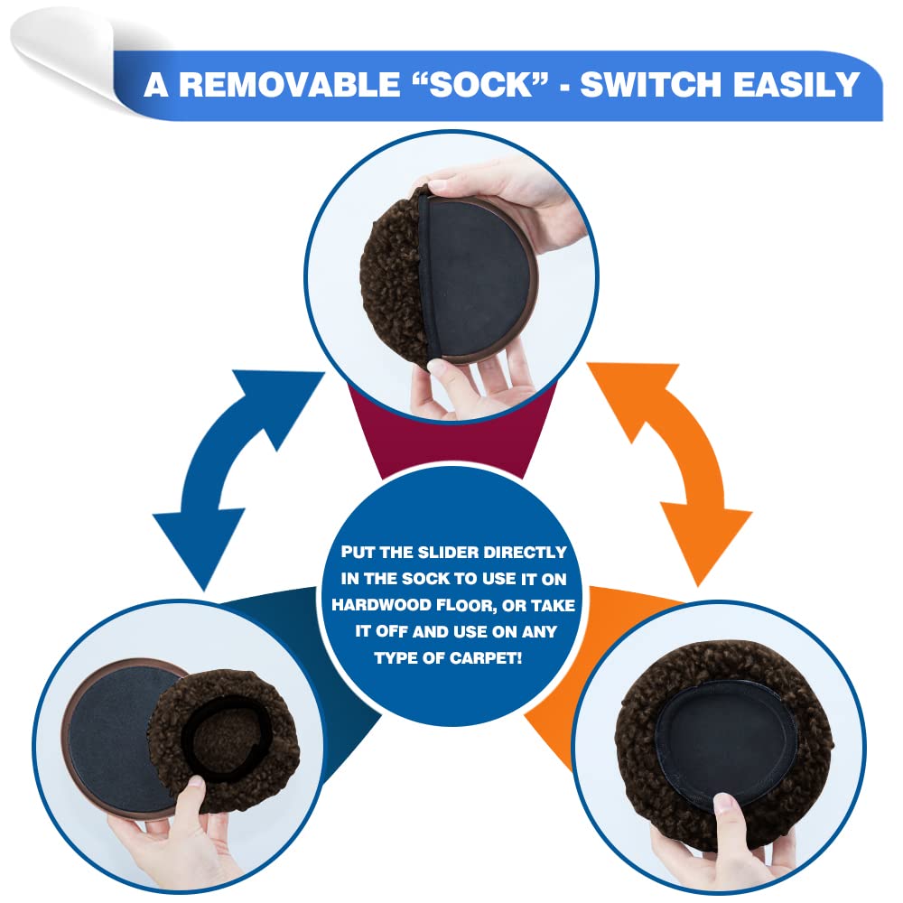 Lot De 4 Patins De Meubles Réutilisables Pour Tapis Et