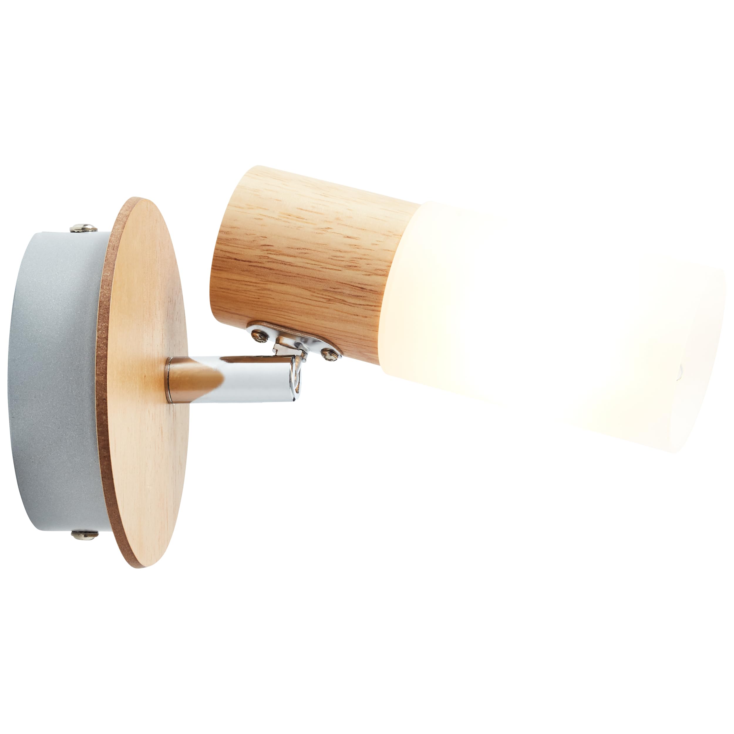 BRILLIANT lampada Babsan Spotrondell 3flg legno chiaro/bianco | 3x C35, E14, 3.5W, adatto per lampade a candela (non incluse) | Scala da A ++ a E | Testa orientabile