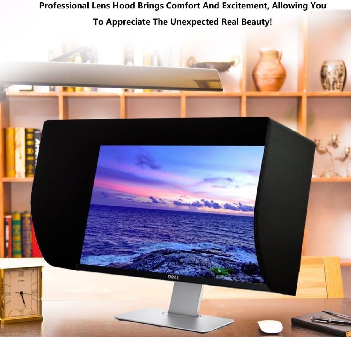31-32 Zoll Leder-Monitorhaube, Sonnenschutz, Blendfreies Display-Visier, Allseitige Abdeckung, for Schutz des Monitor-Außenrahmens Vor Streulicht Und Anti-Peeping