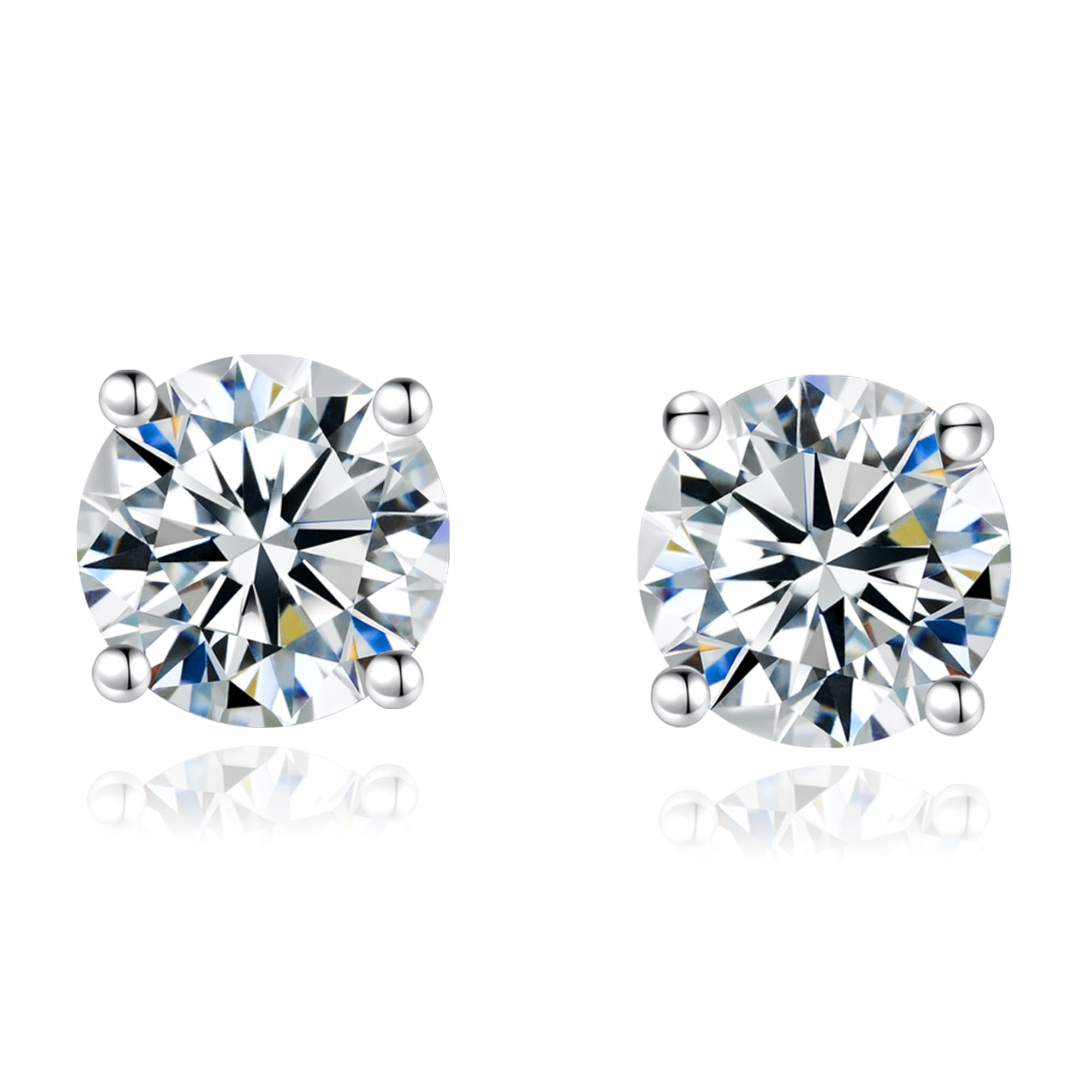 925 Sterling Silver Moissanite Dangle Hoop Earrings, 18K Gold Plated Dainty 1 Carat D Color VVS Clarity Lab-Grown Hoop Drop Earrings for Women
