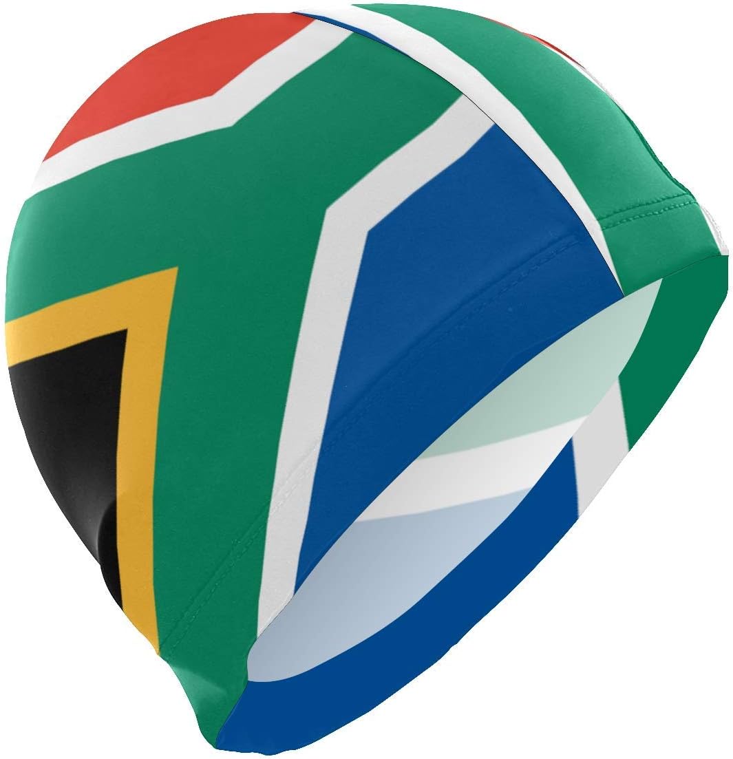 Einst Swim Cap for Women Long Hair Curly Hair South Africa Flag Bathing Swimming Caps for Girls Adults Youths
