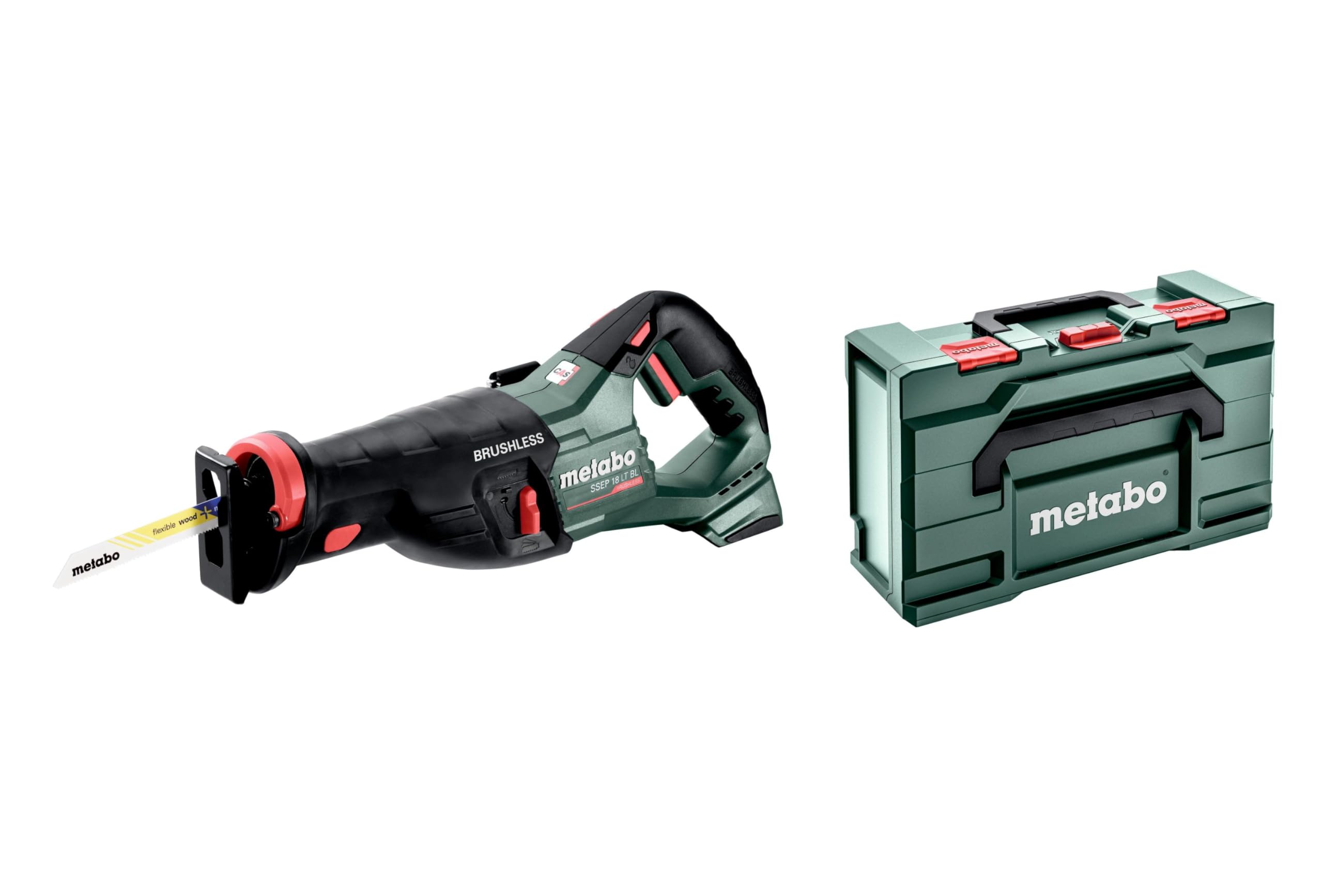 Metabo SSEP 18 LT BL - Sierra de sable inalámbrica 601617840 sin batería, sin cargador, maletín 18V