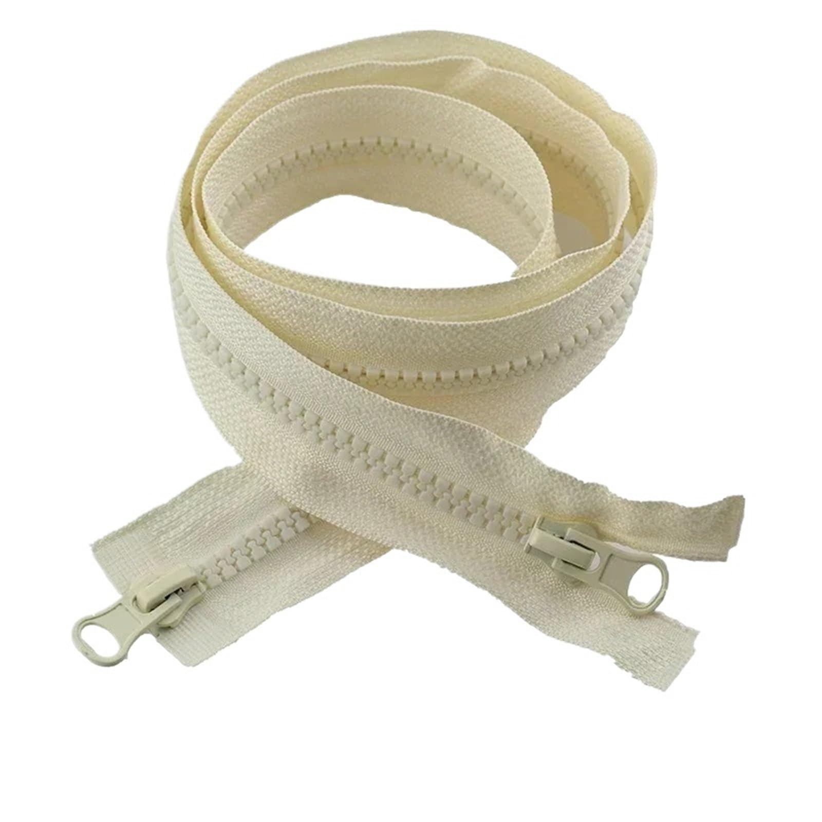 Cremallera 2/5 Cremalleras De Costura 80-150 Cm For Ropa,separadoras Dobles Extremo Abierto For Bolsos(Beige,No5-5Pcs,150cm)
