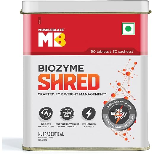 MuscleBlaze Biozyme Shred Tablets, 90 Count