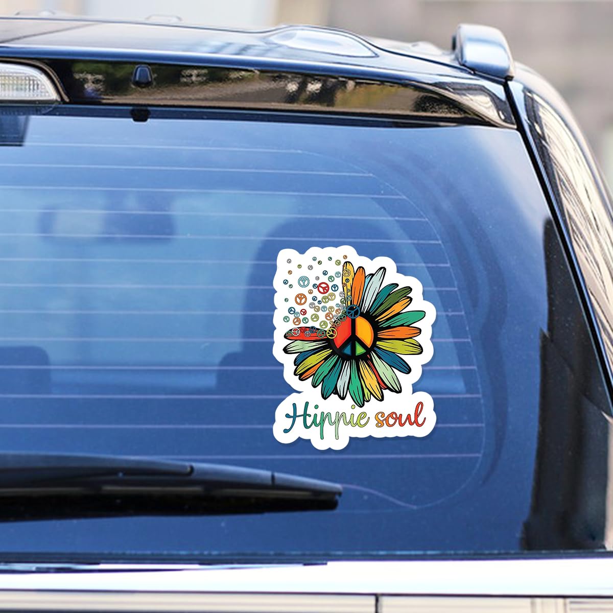 YoRise Peace Sign Hippie Soul Flower Car Stickers Waterproof Vinyl Car Decorations Cute Flower Automotive Exterior Accessories for