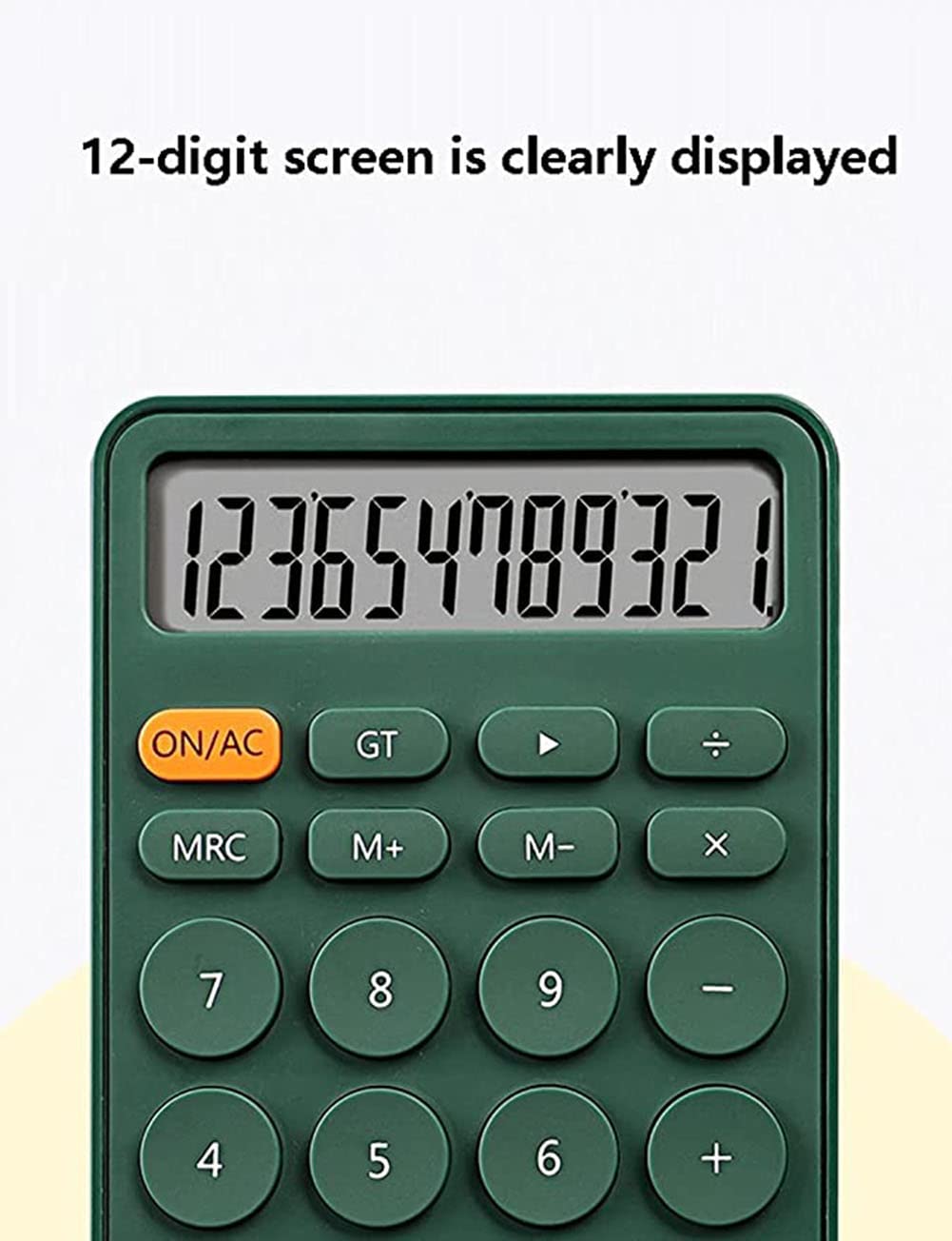 calculatrices de bureau, calculatrices de bureau, Calculatrice de bureau, écran LCD HD à 12 chiffres, version de base jaune mignon, batterie solaire double alimentation, multifonction for étudiant, éc