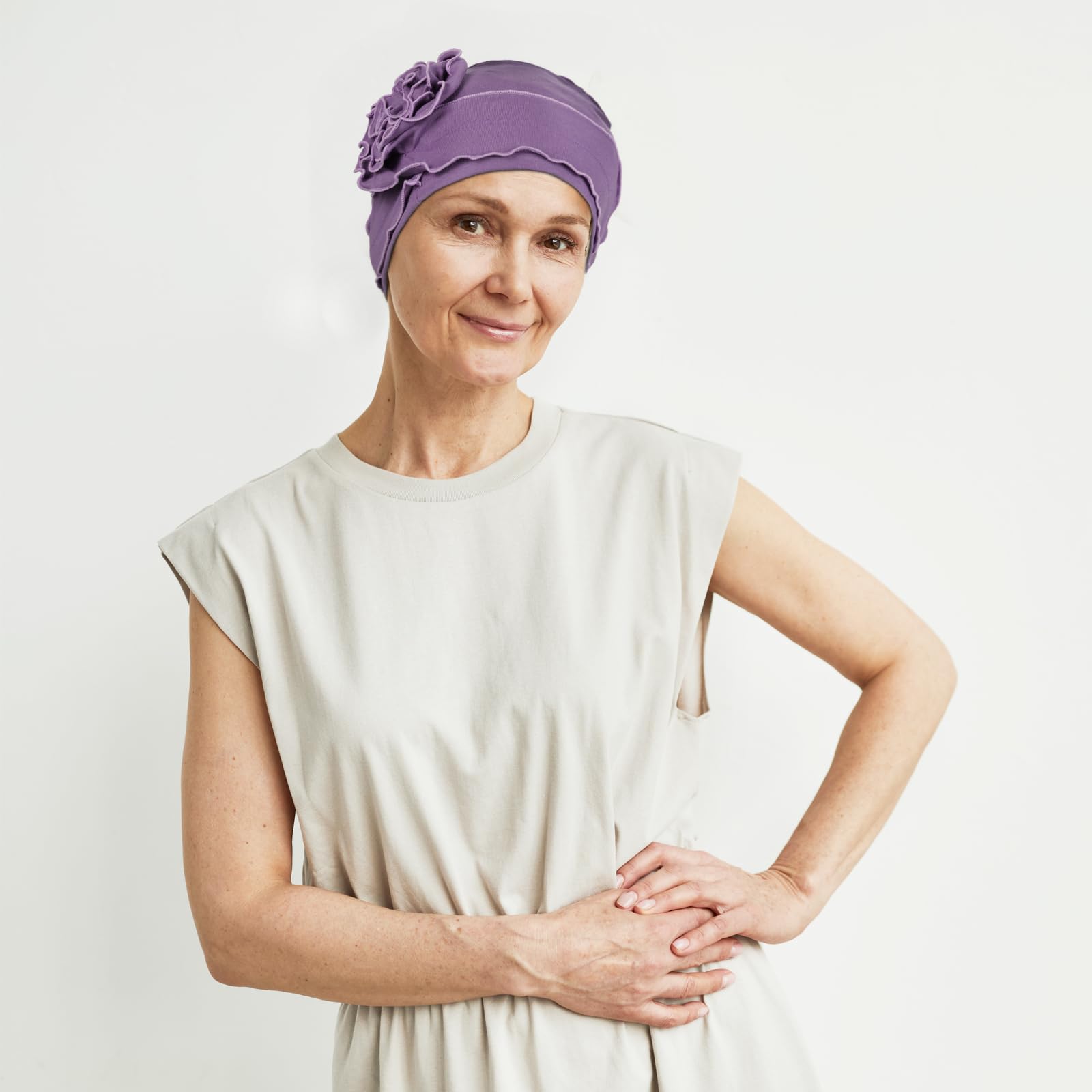 AIPESL 6 turbantes de quimioterapia de algodón, suaves gorros elásticos para quimioterapia para mujeres con pérdida de cabello