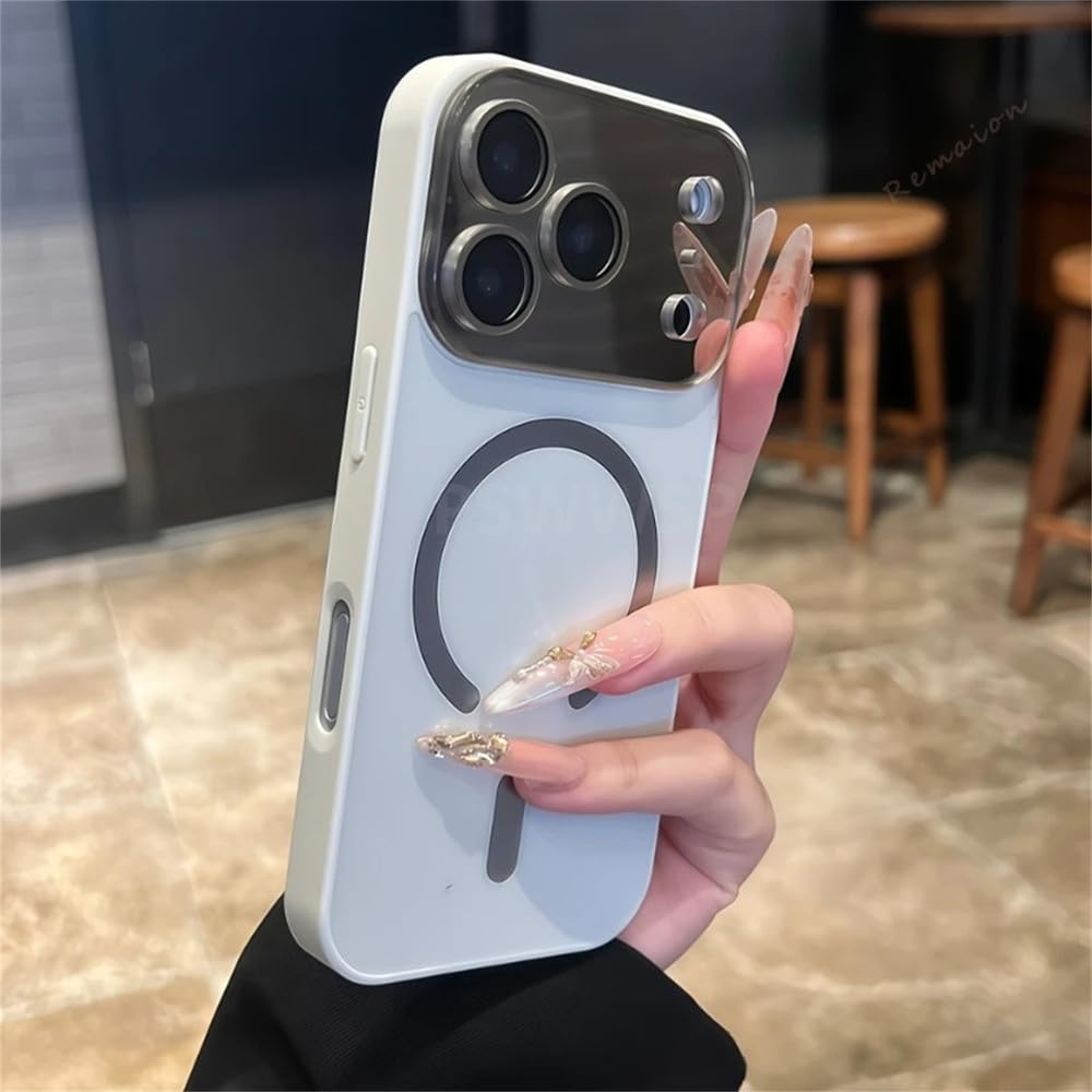 Magnetyczne etui na telefon do iPhone'a 17 Air 16 11 12 13 14 15 Pro Max, do ładowarki Magsafe z dużym okienkiem, niebieskie, do iPhone'a 14