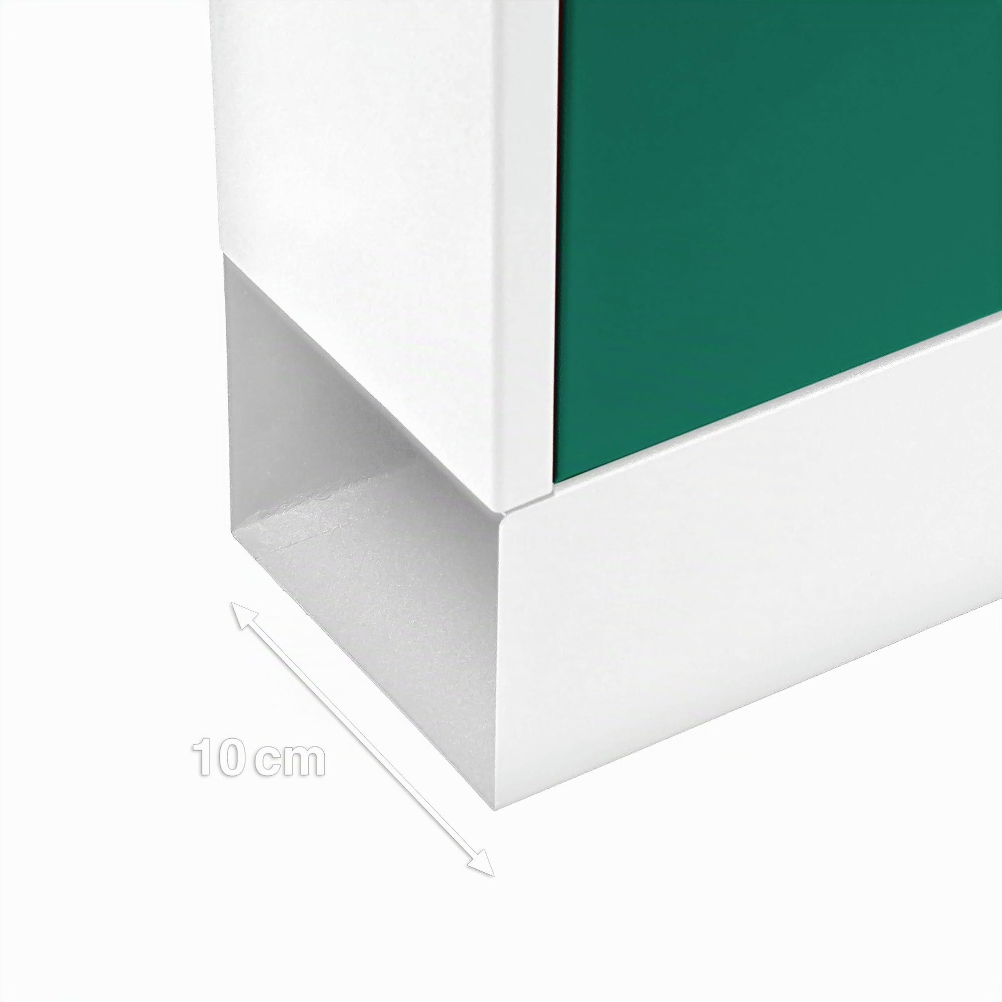 Relaxdays Buzón con Espacio para Periódicos, 30x36x10 cm, Metal, con 2 Llaves, Mailbox Correo Moderno, Blanco/Verde