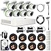EZVIZ FULL HD 1080p Outdoor Surveillance System, 8 Weatherproof HD Security Cameras, 8 Channel 2TB DVR Storage, 100ft Night Vision, Customizable Motion Detection