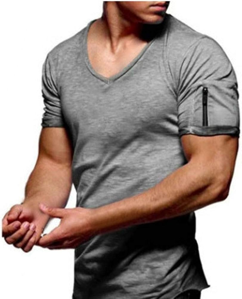 Camisetas Calientes Hombres Tallas sólido Color Grandes Manga Modernas Casual Corta Camisetas ...