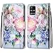Produktbild iCaseU für SamsungA51 5G Case,für Samsung Galaxy A51 5G Handyhülle Brieftasche, PU Leder Tasche Book Type Ledertasche Cover Magnetverschluss Ständer Stoßfest Strauß Muster für Samsung Galaxy A51 5G