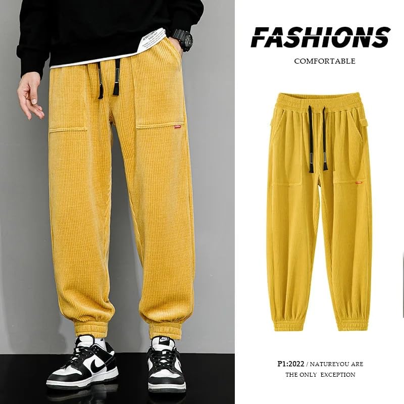 Autumn Winter Corduroy Sweatpants Men Baggy Joggers Streetwear Loose Casual Harem Pants2