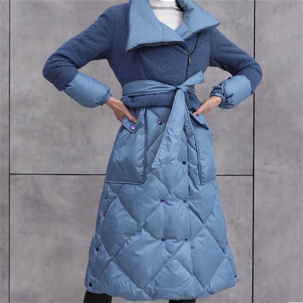 Winter High Neck Sweater Down Jacket Women's Mid-length Thickened Slim