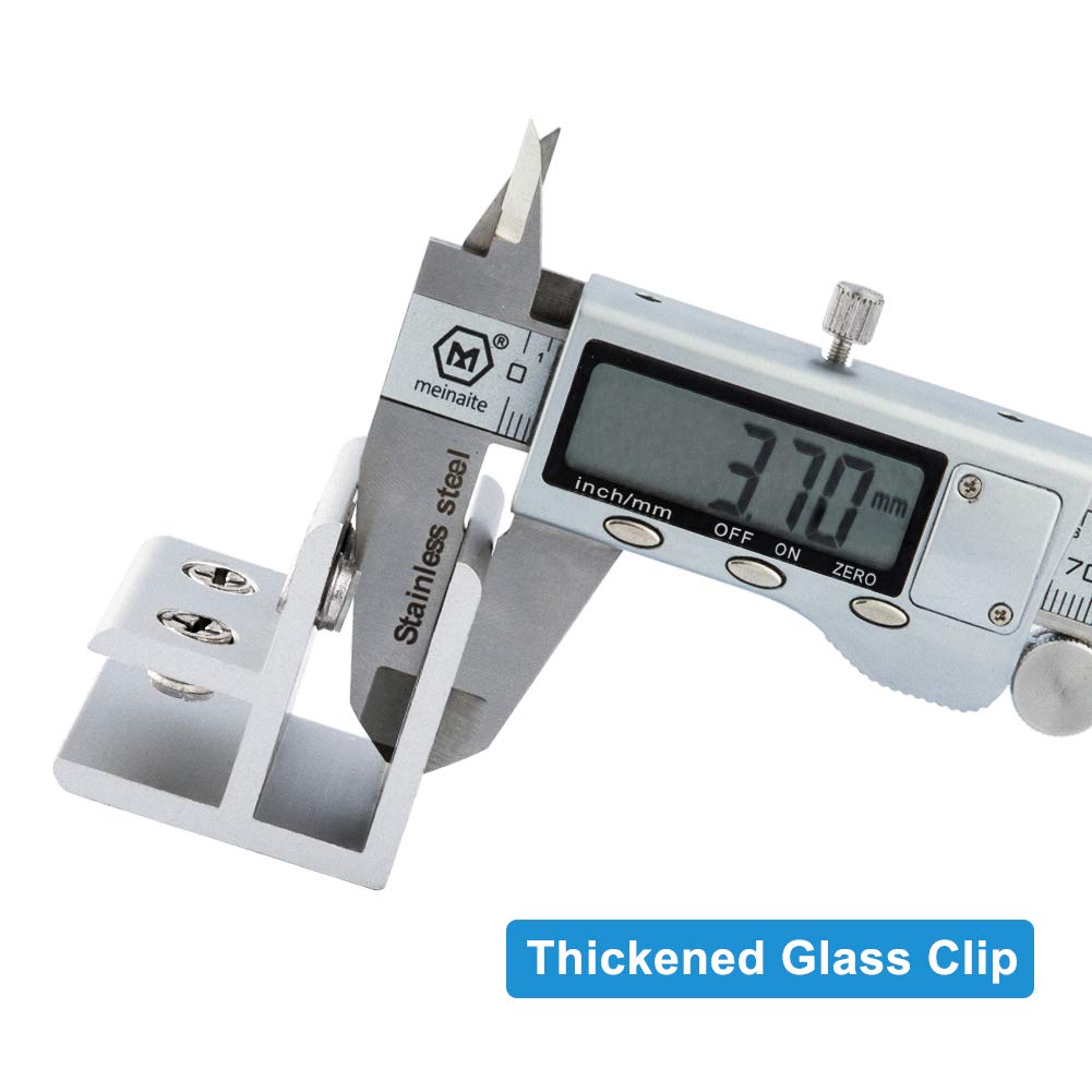 4 Abrazaderas De Cristal De 90 Grados - Aleación De Aluminio, Para Vidrio De 10-12 Mm De Grosor