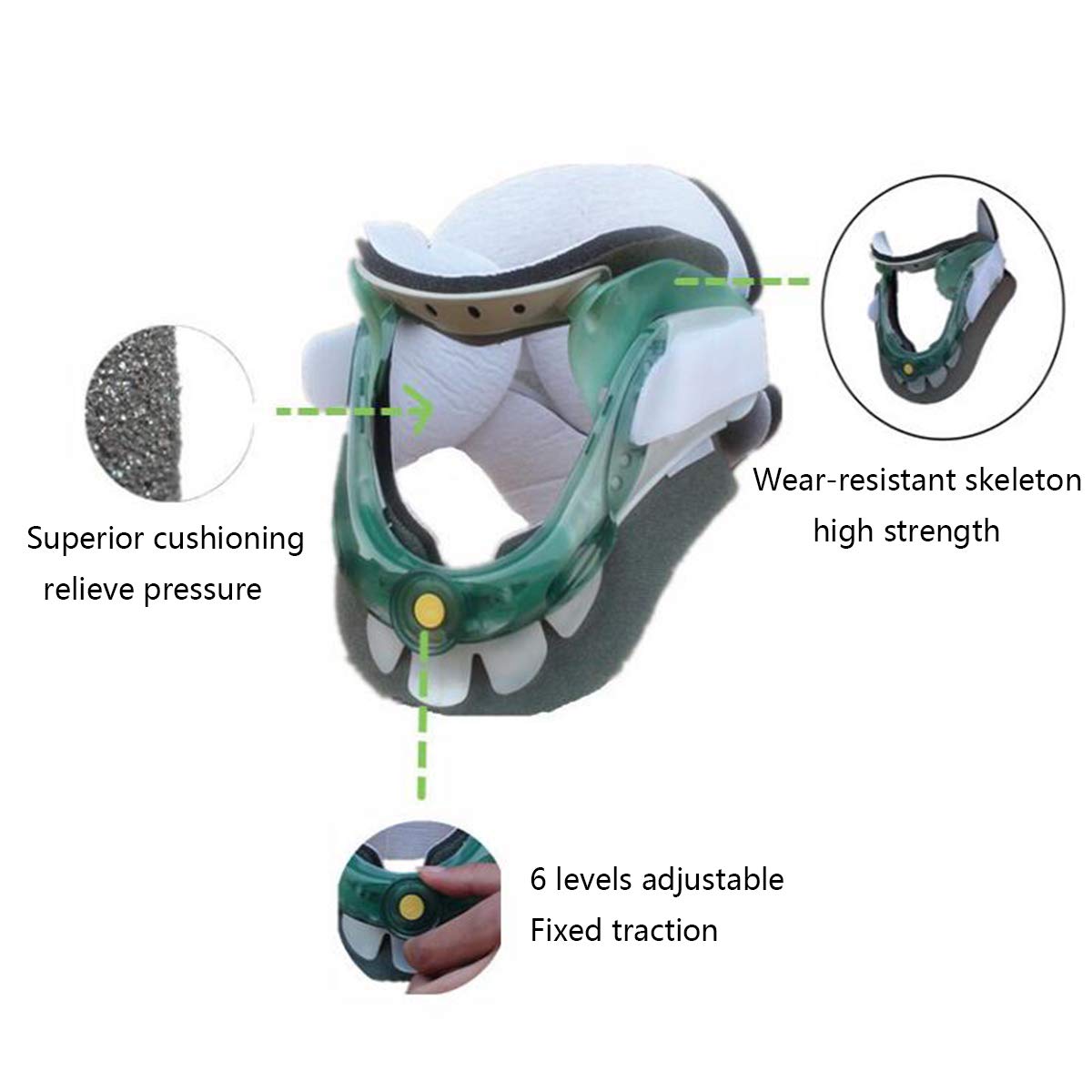 Collare cervicale Neck Brace, Dispositivo di trazione del Collo, Collo barella Regolabile, fornisce Supporto per Il Collo per alleviare Il Dolore al Collo
