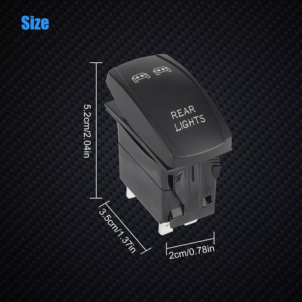 Interruttore a bilanciere con luce posteriore LED 20 Amp 12 VDC IP65 impermeabile per auto ATV UTV Polaris RZR Wrangler