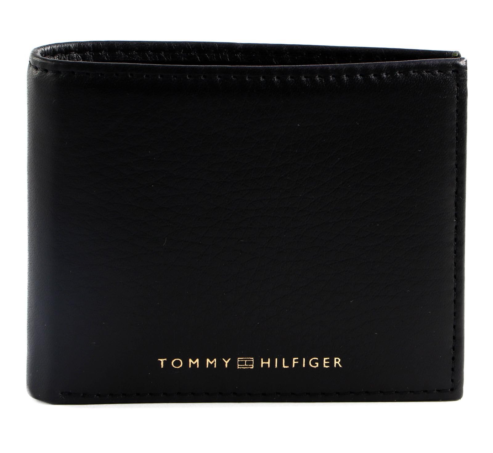 Tommy Hilfiger Hombre Cartera TH Premium Leather Mini CC Wallet Pequeña, Negro (Black), Talla Única