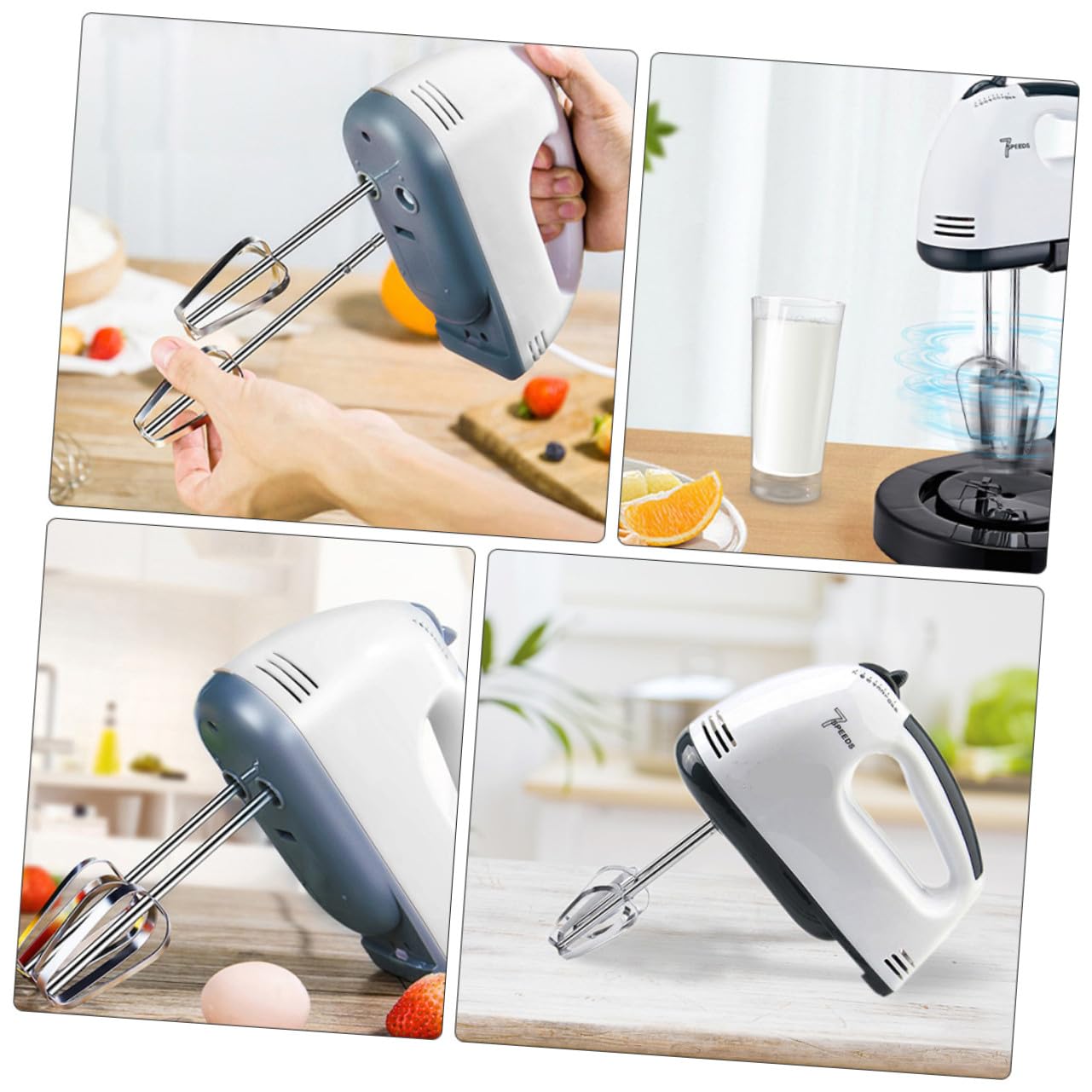 Sbattiuova Elettrico Compatto Bianco per Pasticceria Domestica | Plastica e Acciaio Inossidabile, Alta Efficienza, Uso Baking per Amanti della Preparazione di Dolci