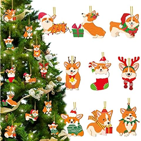 Chunful 54 Pcs Corgi Dog Ornaments Cover