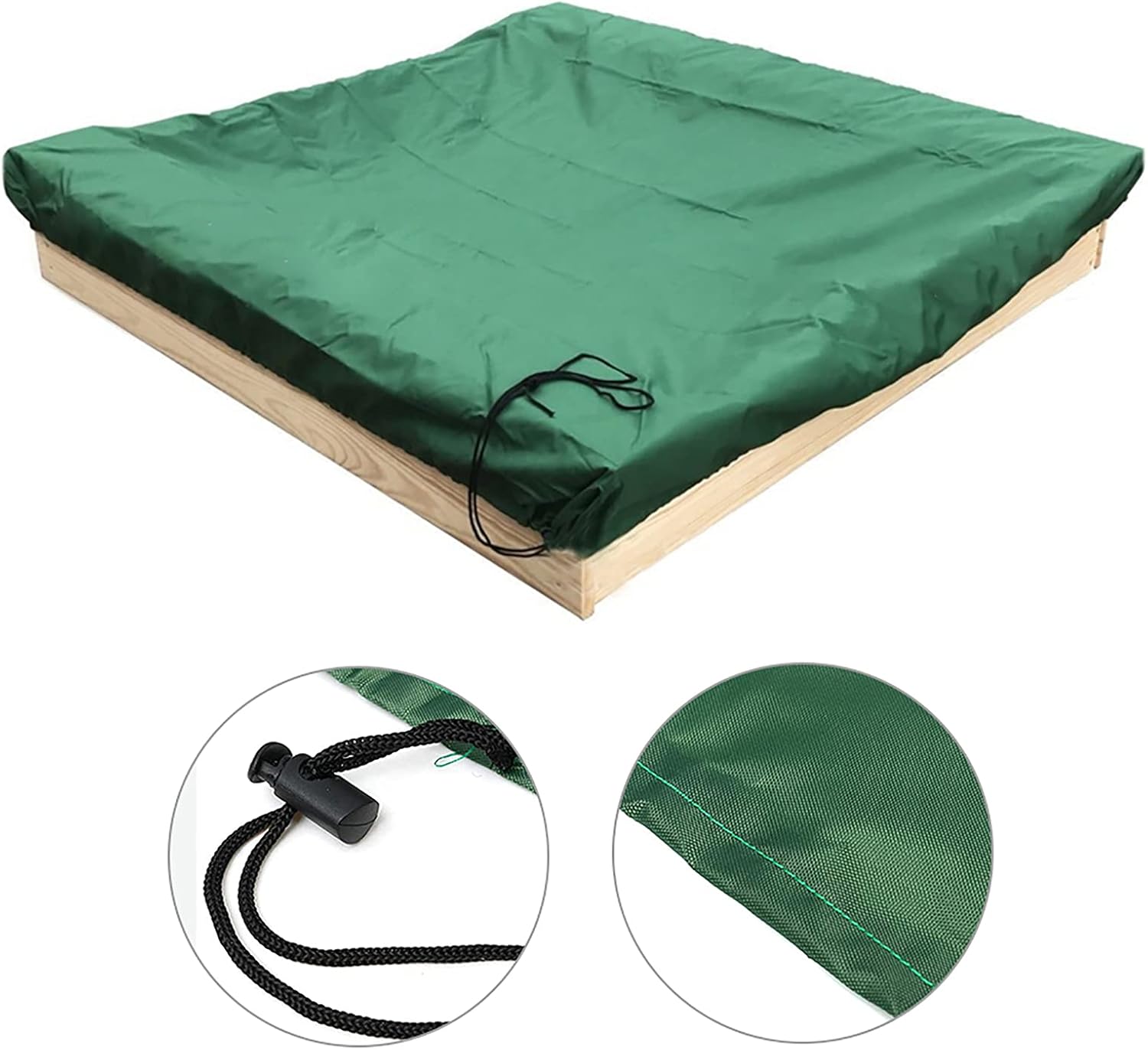 Sandbox Cover with Drawstring Sandpit Pool Cover,Sandbox Protection Cover Square Green Beach Sandbox Canopy,Oxford Waterproof Dustproof Sandpit Pool Cover for Kids Toy Protection Outdoor Garden : Toys & Games