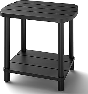 Outdoor Coffee Table, 2-Tier Adirondack Outdoor Side Table Weather Resis...