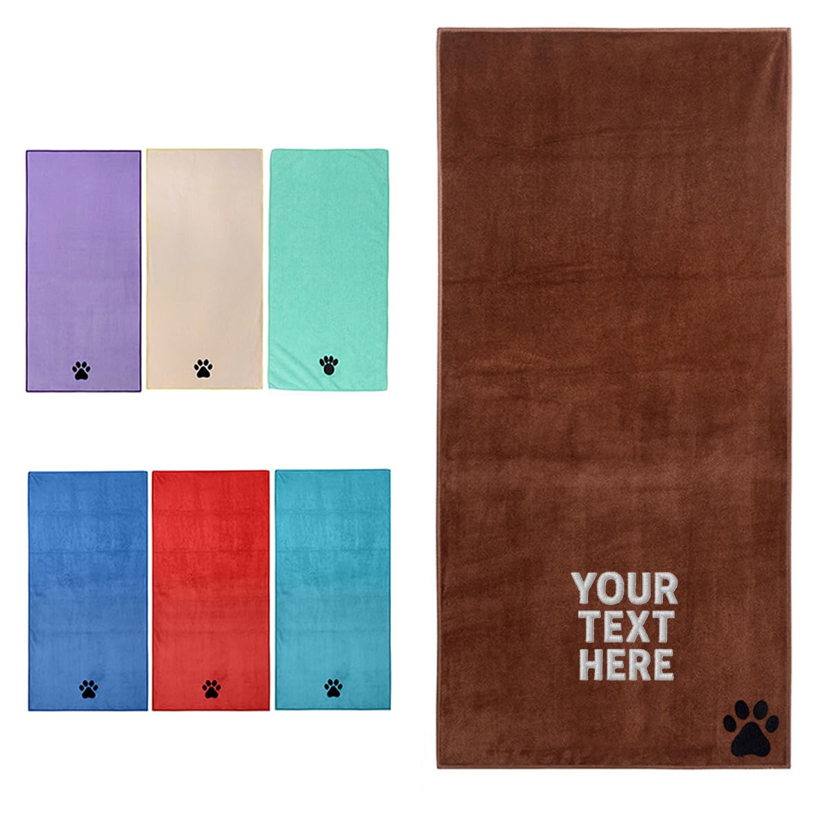 Van Der Linn Coffee Personalised Embroidered Pets Microfibre Towel Absorbent Bathrobe Quick Drying (, 50X100)