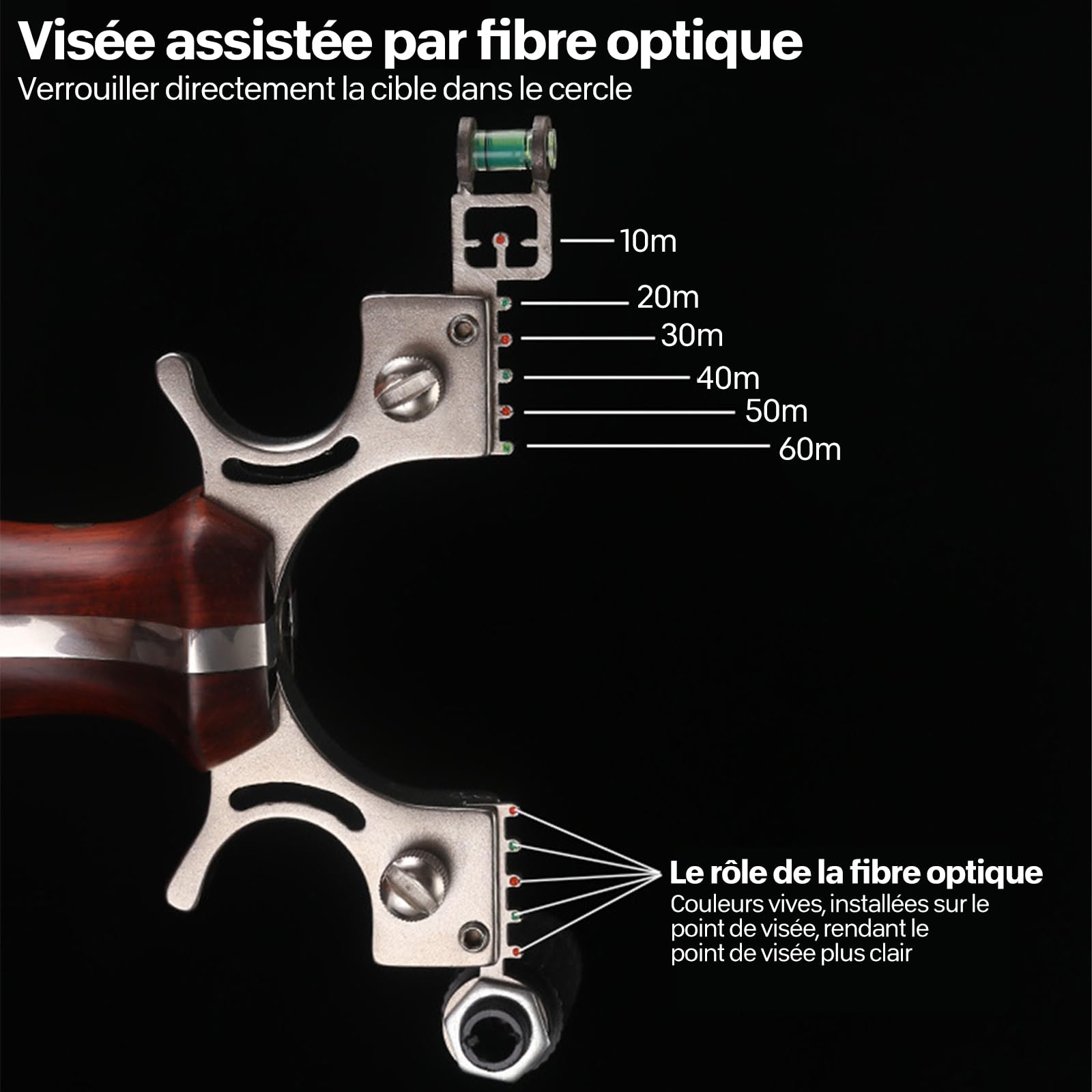 Lance-Pierre Professional Super Slingshot - Elastici ad alte prestazioni, sfere di argilla e acciaio - Accessorio di tiro di precisione per caccia e tempo libero