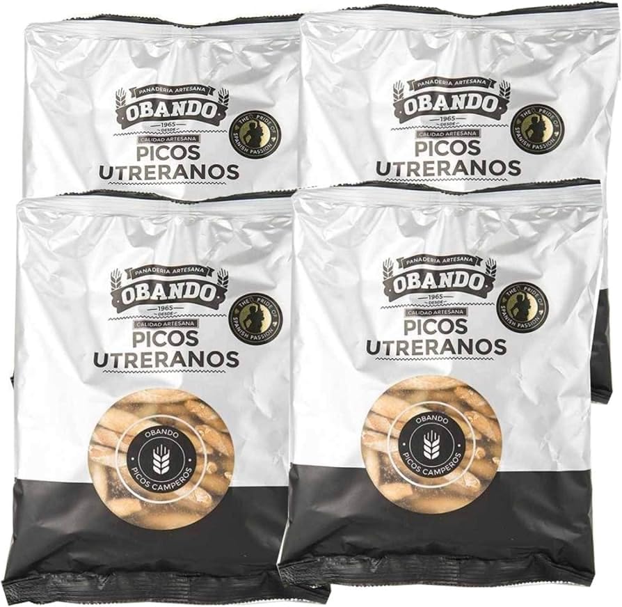 Picos Utreranos Selección Gourmet | Obando - Panes Artesanos con Masa Madre - 5 Bolsas de 20 Gr - Crespillos y Regañas de Utrera, Sevilla - Panadería Artesana