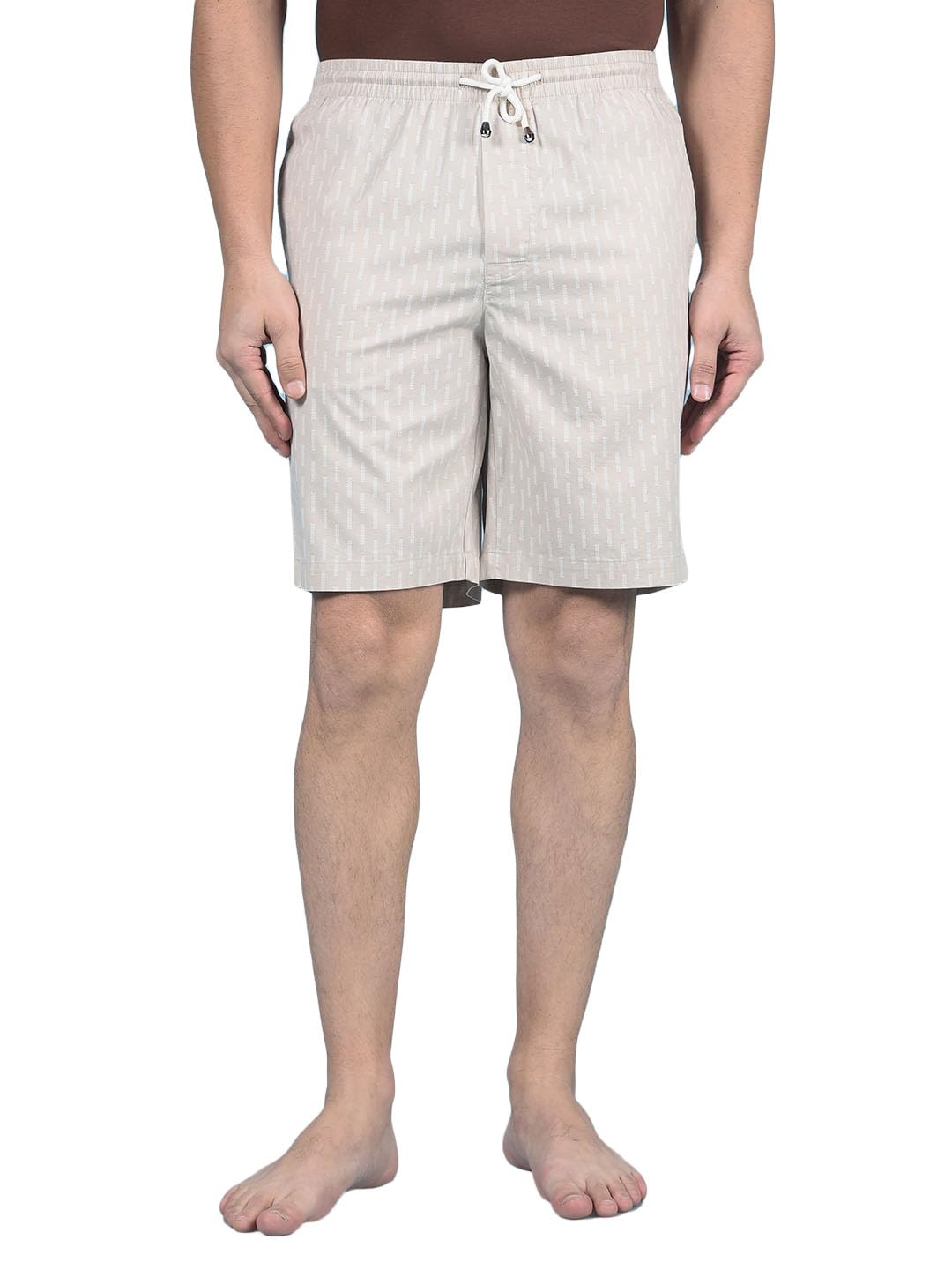 crimsoune club Men's Beige Printed 100% Cotton Lounge Shorts-picture-24