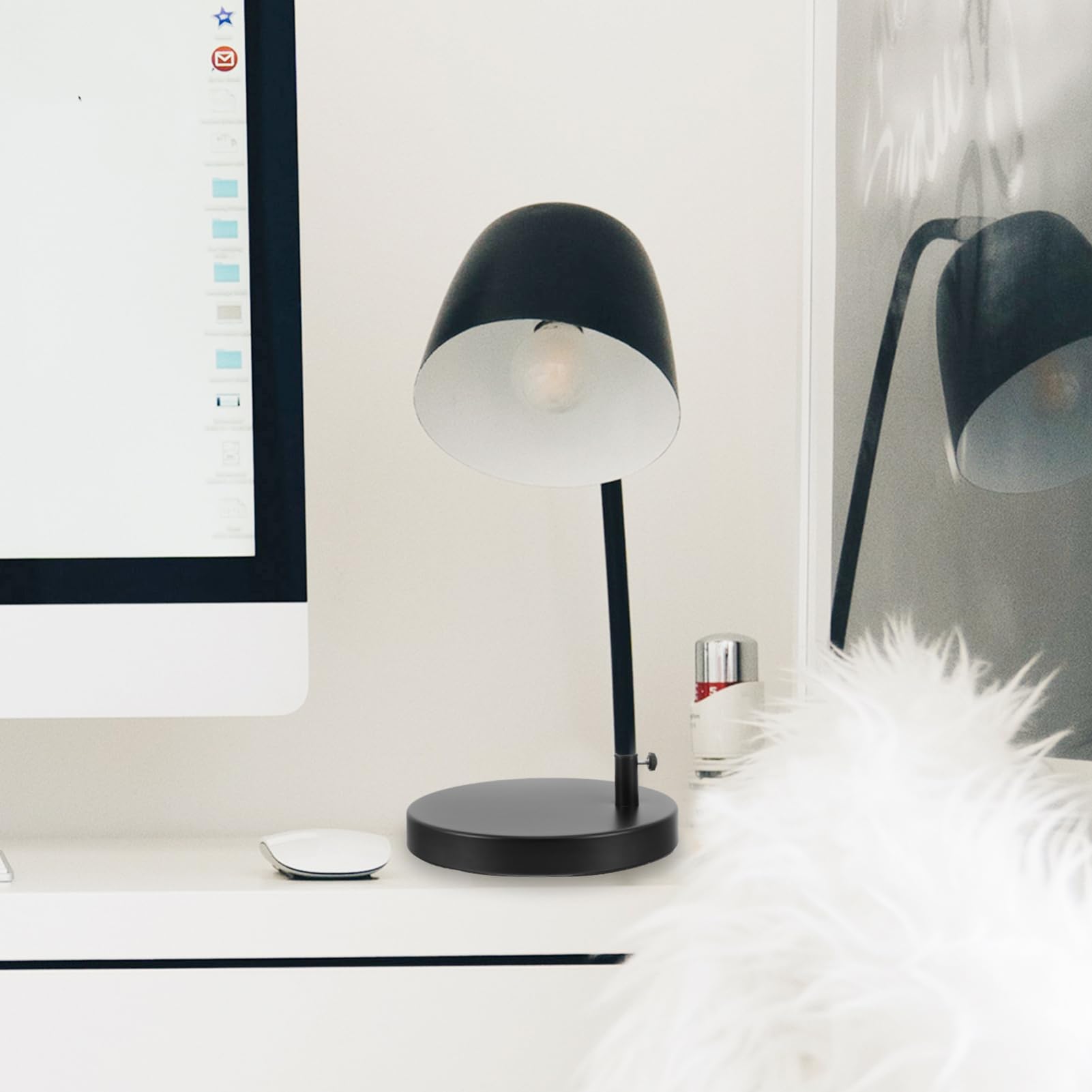 Gatuida Base per Lampada da Scrivania Nero Supporto Stabile per Lampade Braccio Snodabile Accessorio DIY per Illuminazione da Tavolo Elegante e