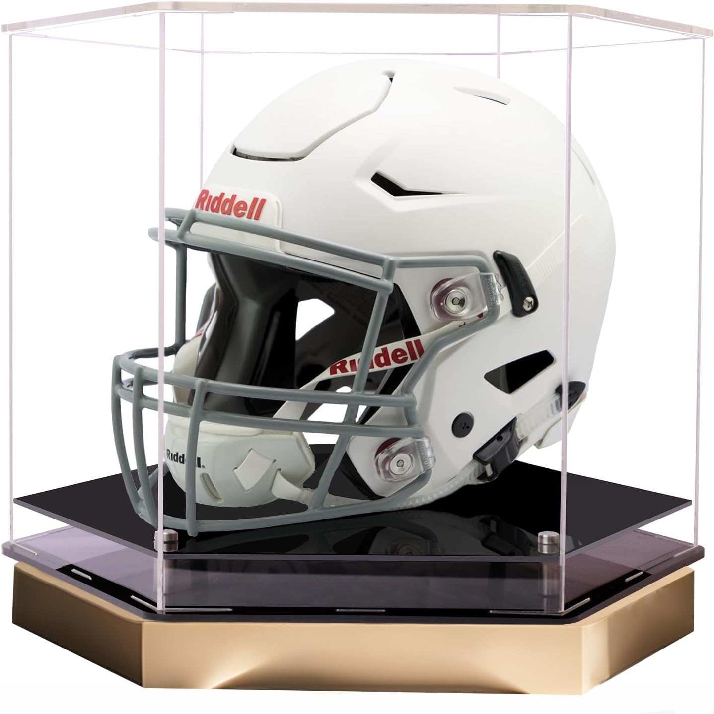Football Helmet Display Case,Helmet Display case Full Size,Transparent Acrylic Helmet Display Box Protection Holder Dustproof Sports Collectibles Storage Showcase(17x15x12.6inch)
