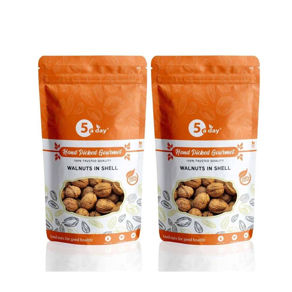 5 A Day 100% Pure Kashmiri InShell Walnuts 1Kg | Latest Crop Kashmiri Walnut | Akhrot | Delicious & Crunchy Walnut | Brain food | With Shell (B0BKVX1VVH) Amazon Price History, Amazon Price Tracker