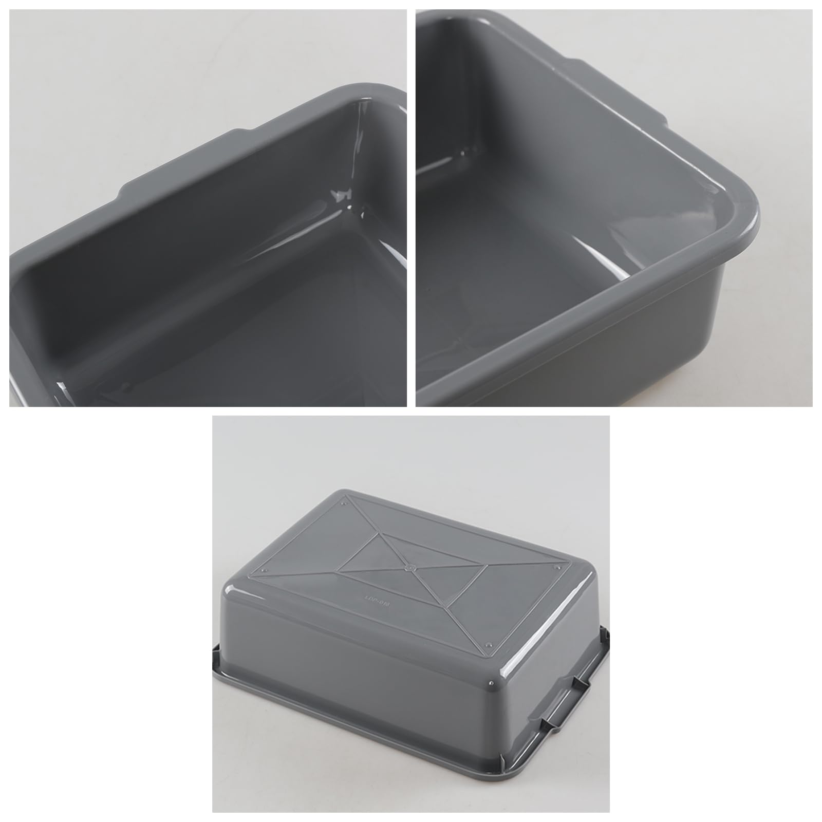 Farmoon Lot de 5 bacs de service alimentaire 8 L, petite boîte de bus commerciale, gris