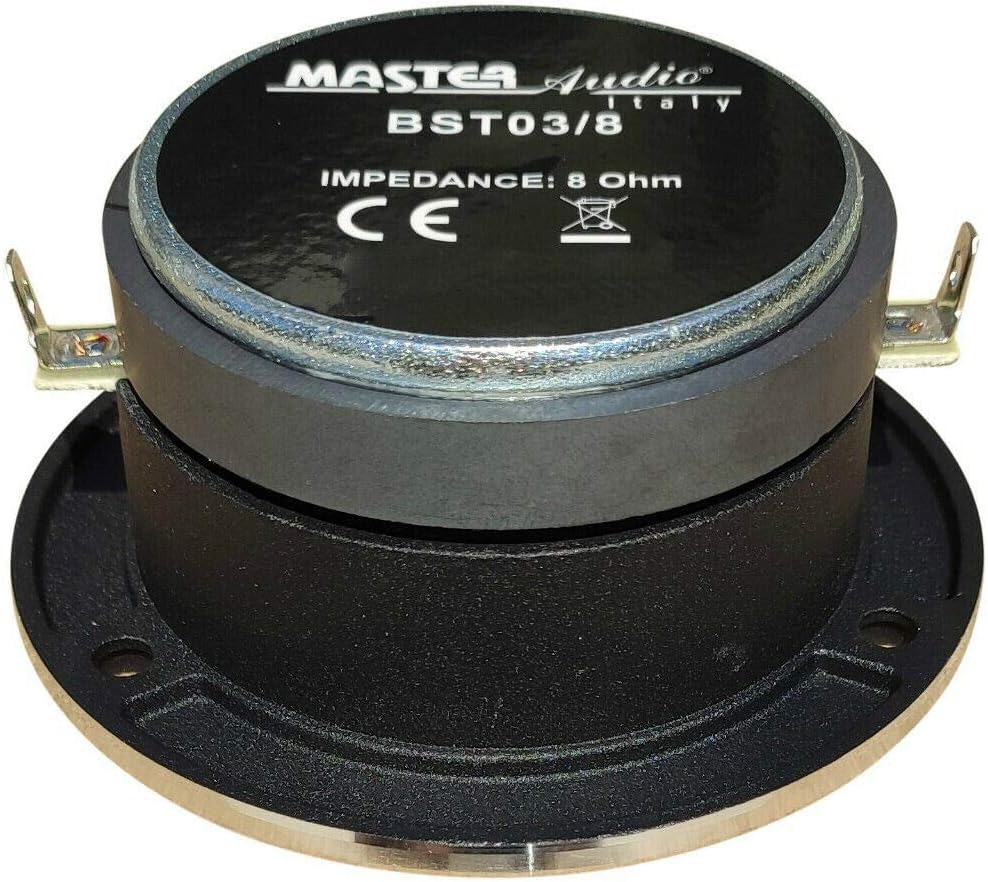 2 Super Tweeter MASTER AUDIO BST12/8 BST 12/8 175 Watts rms et 350 Watts Max avec 9,50 cm de diamètre 98 DB 8 ohm 2,70 cm Profondeur, la Paire