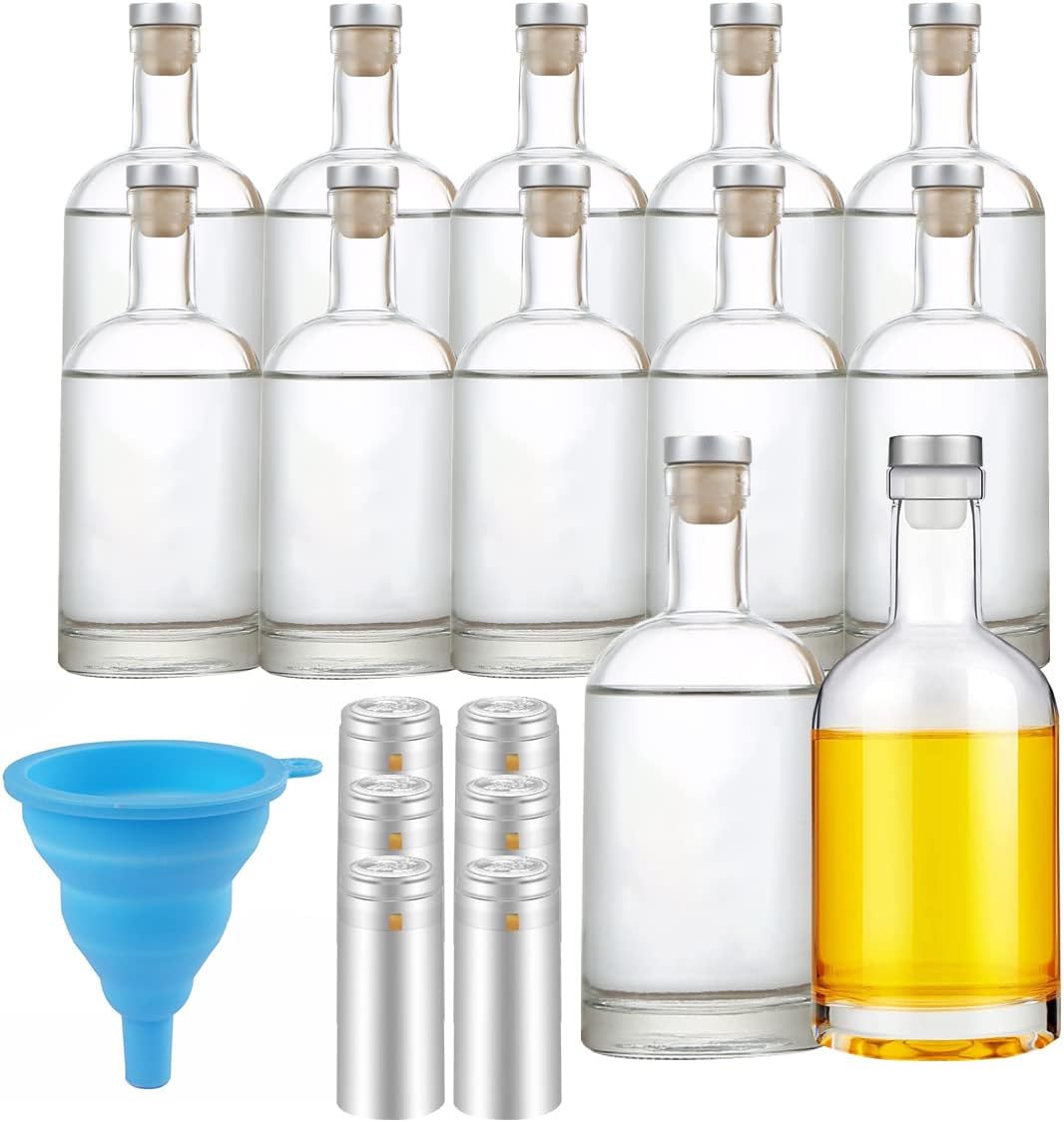 Danmu 12 Pack Glass Bottles, 12.6oz Glass Bottles with Cork