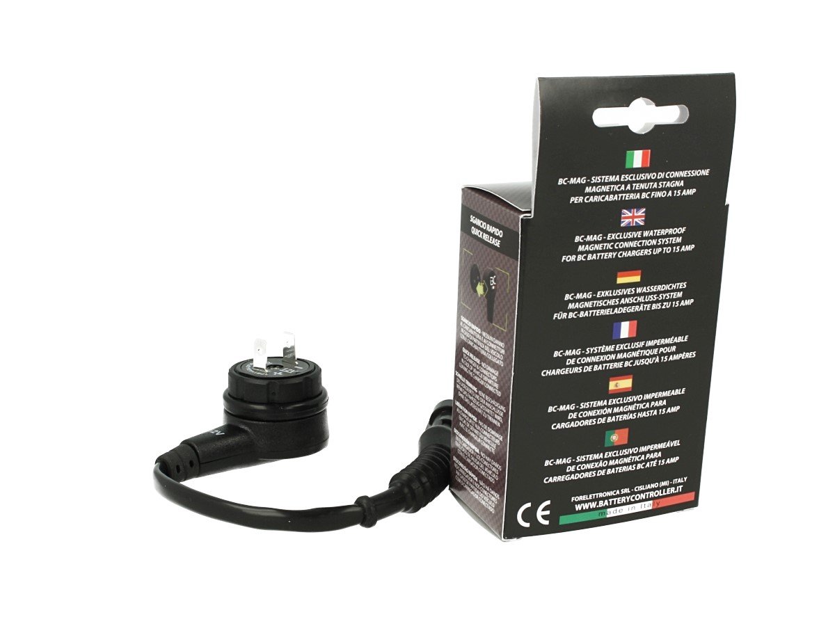 BC Battery Controller Kit di connessione magnetica per tutti i caricabatteria BC (12V max 15 Amp) - Coppia connettori BC MAG-M + BC MAG-F - Made in Italy