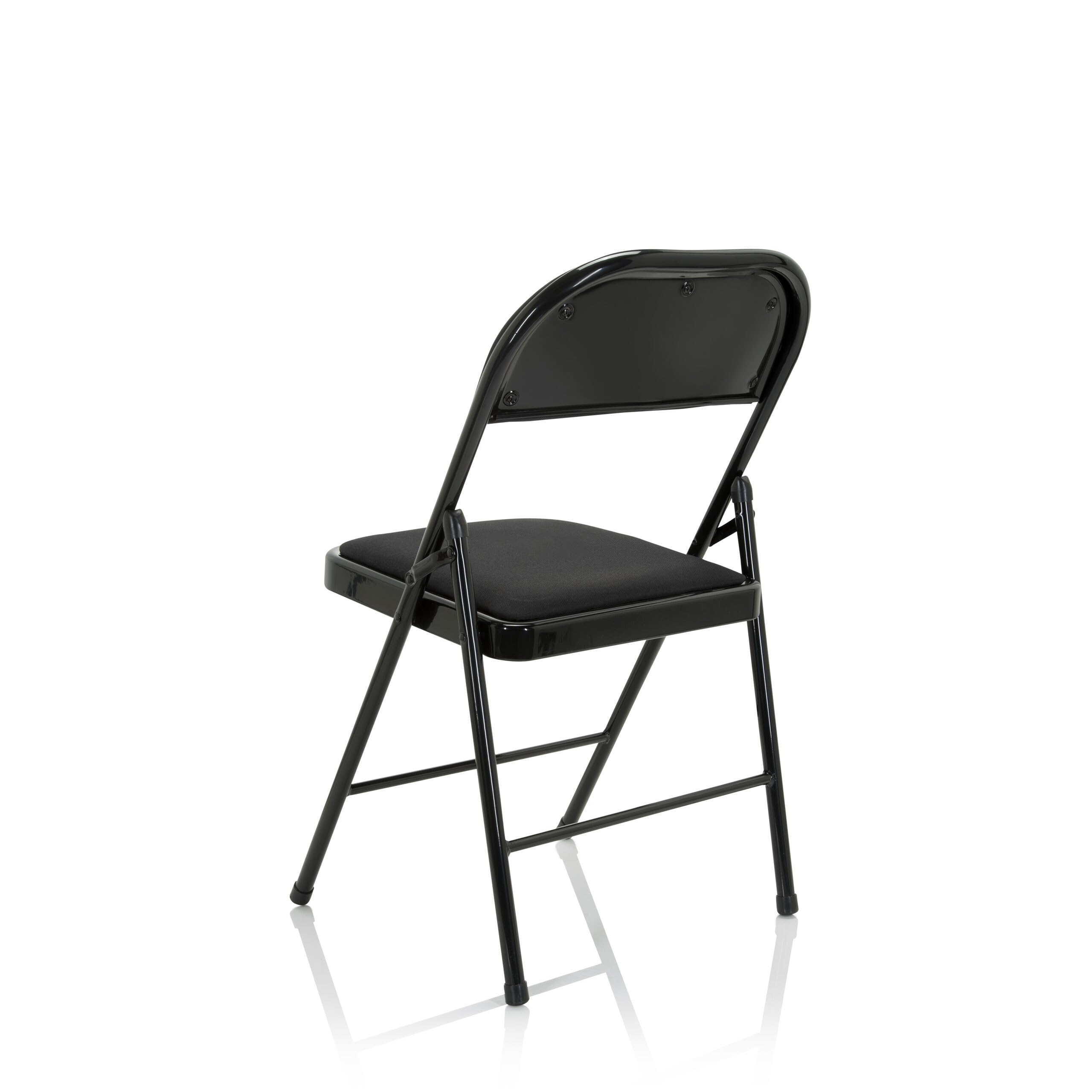 hjh OFFICE 803010 Chaise Pliante rembourrée TUDELA II Tissu Noir Chaise Visiteur Pliante, Charge maximale 130kg