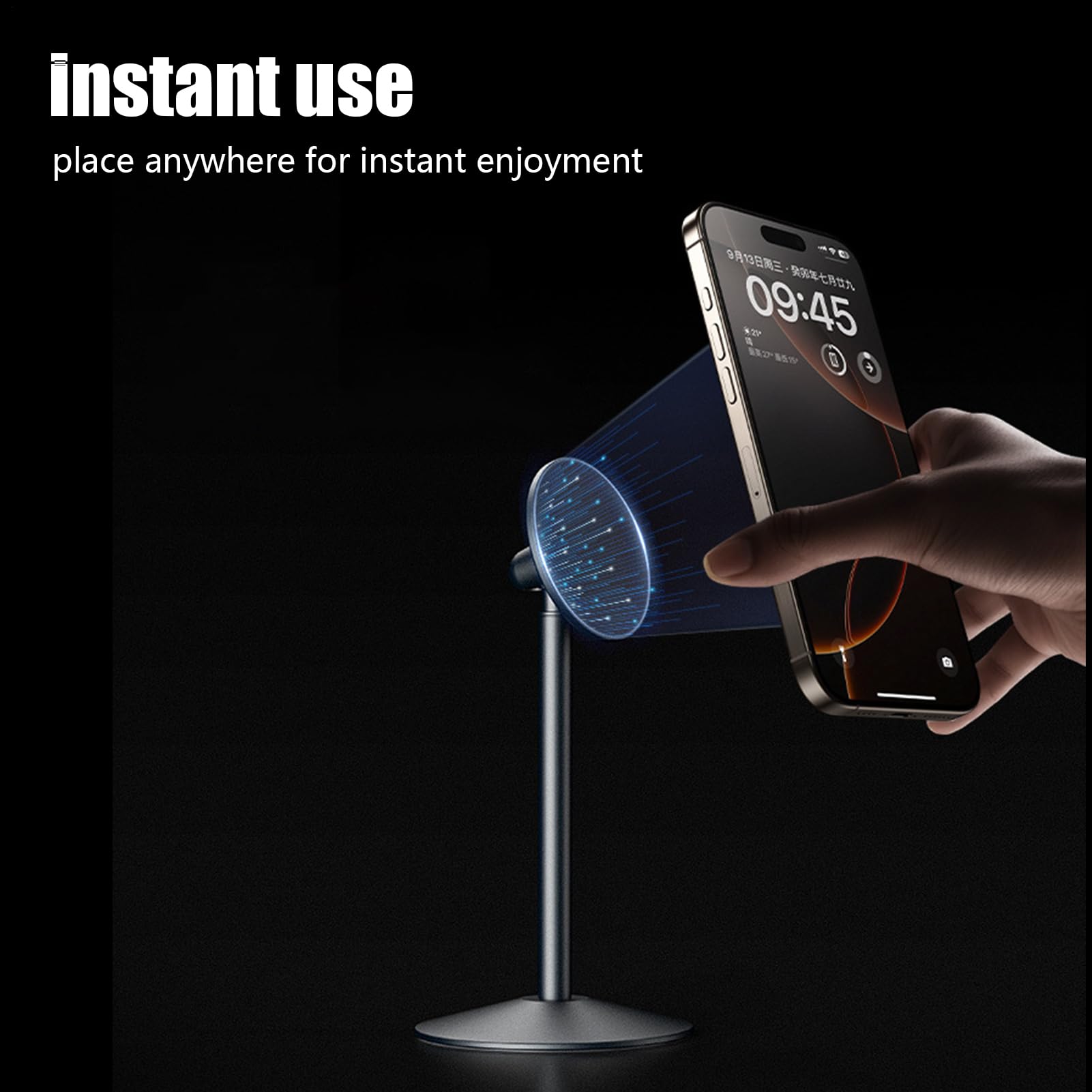 Supporto per smartphone da scrivania con base antiscivolo