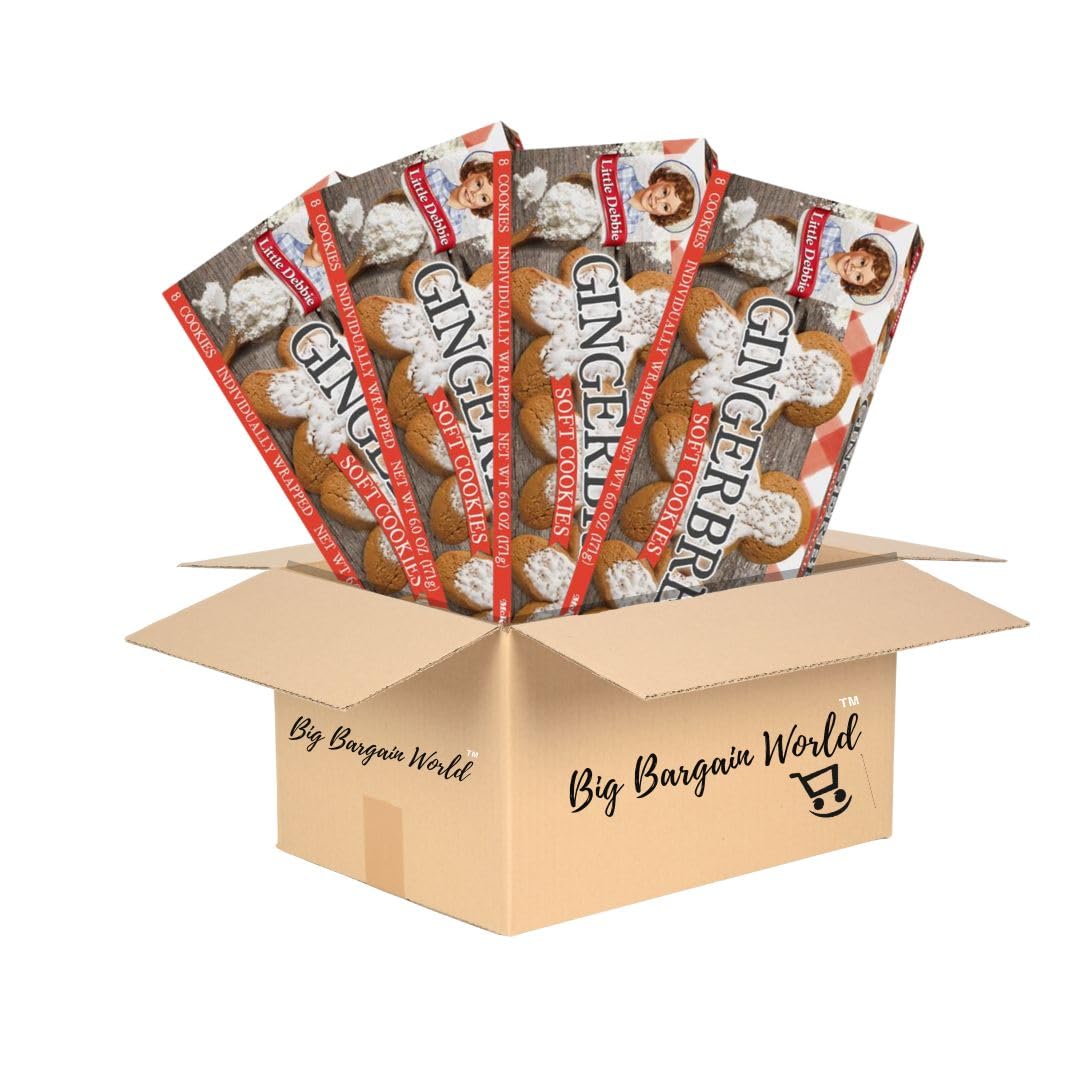 Limited Edition Special Bundle 4 Packs Christmas Gingerbread Soft Cookies, 6 oz Box