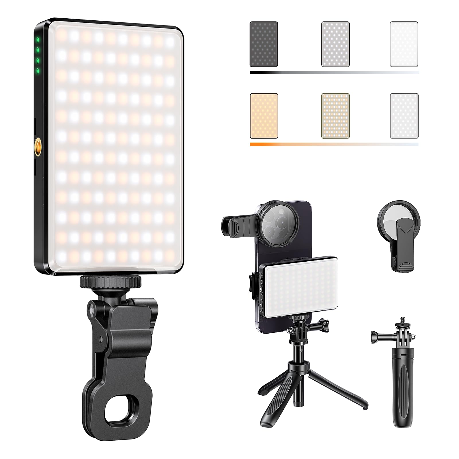 Bafang 120led Selfielamp Met Clip Aan De Voorkant 2500k 9000k Vul Licht Draagbare Oplaadbare Clip Op Licht Voor Selfie Telefoon Vlog