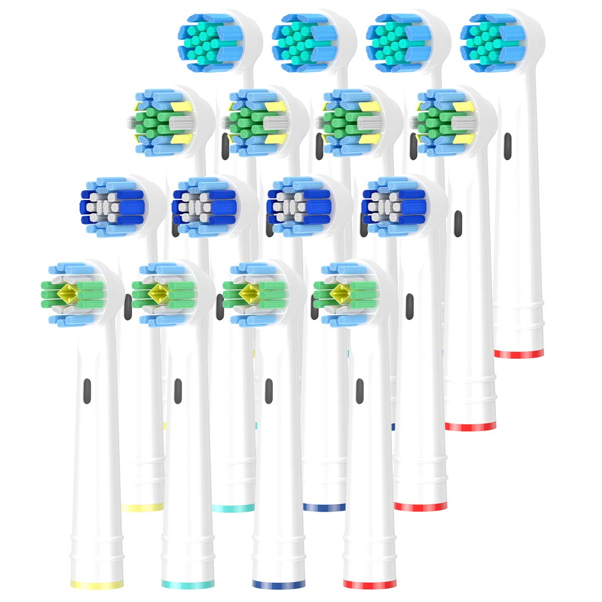 Qlebao Toothbrush Head Compatible With Oral B Electric Toothbrush Pack Of 16 Electric Toothbrush Replacement Toothbrush Heads For Oral B Includes 4 Cross 4 Floss 4 Precision 4 3d Whitening Buy Online