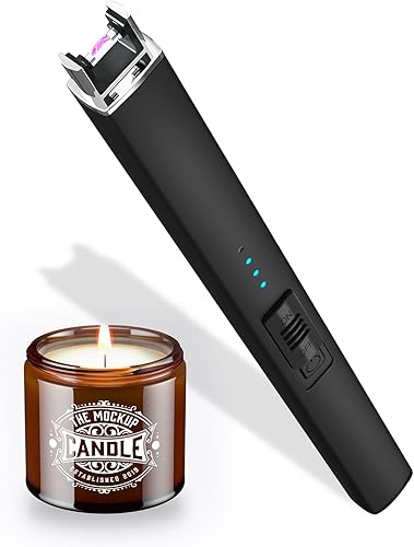 Bswalf Encendedor de vela encendedor eléctrico recargable por USB tiene triple seguridad y pantalla LED resistente al viento sin llama encendedor de